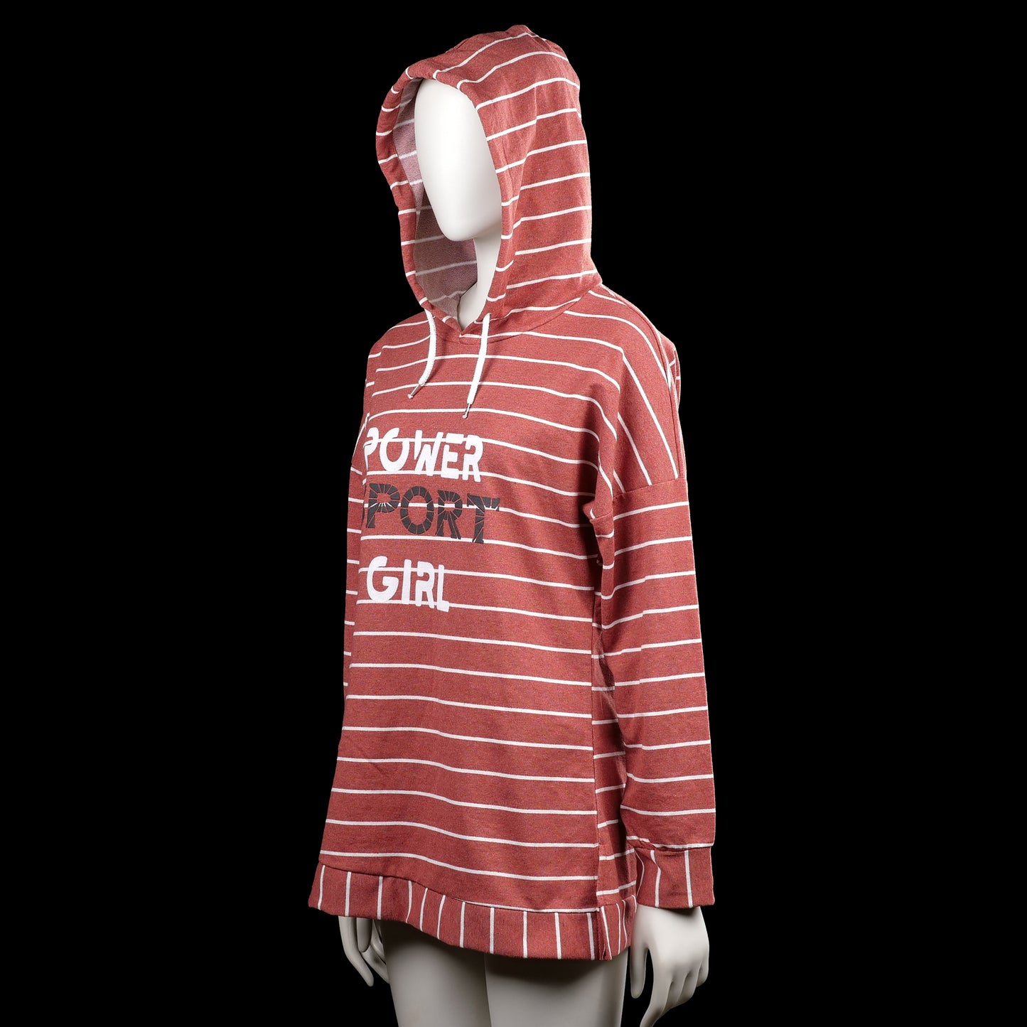 Hoodie - Brick Red & White - Size M