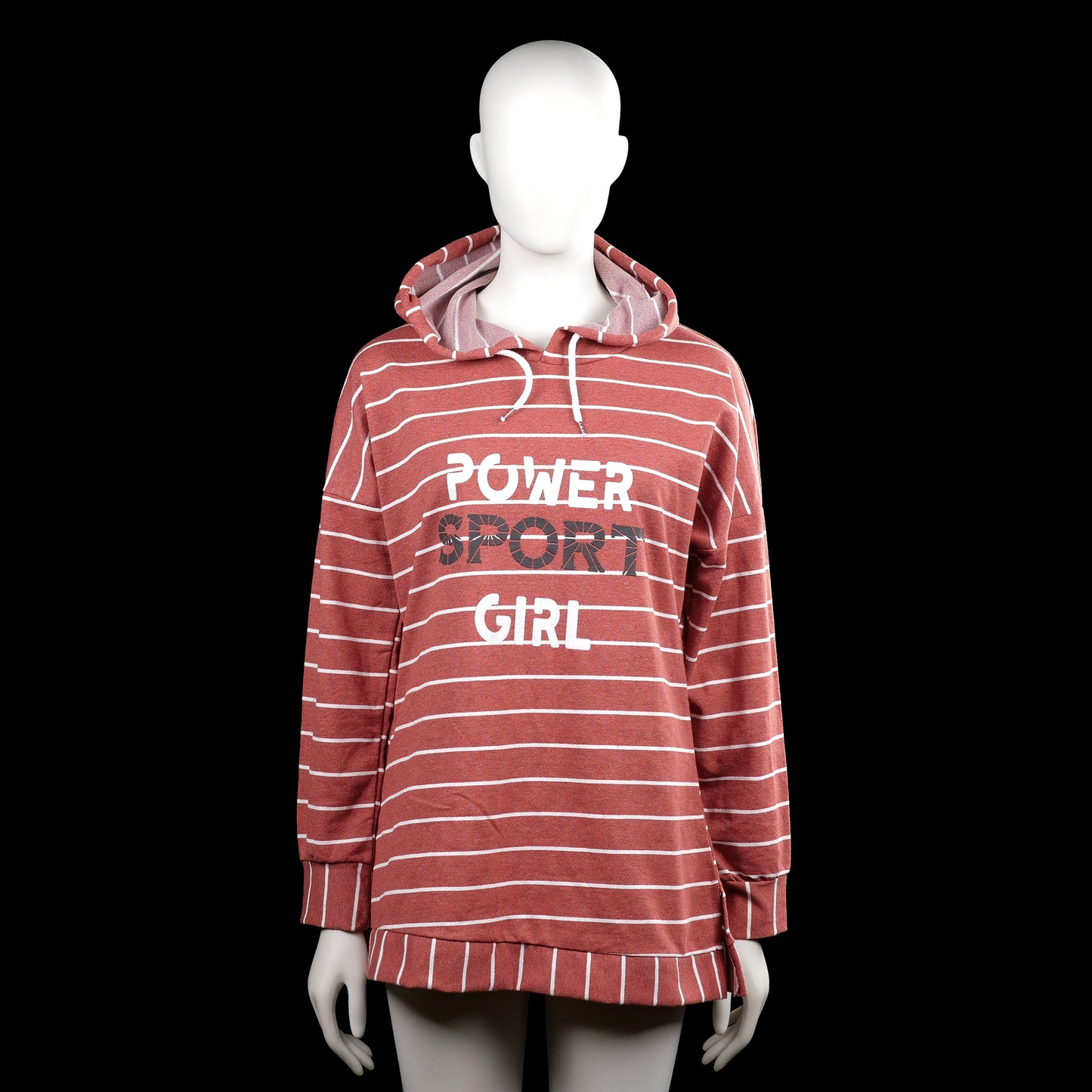 Hoodie - Brick Red & White - Size M