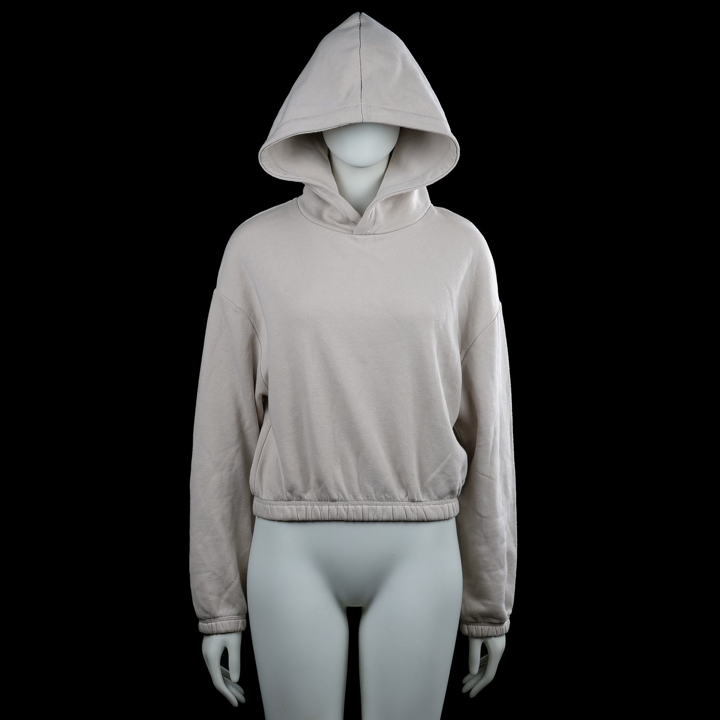 Costes - Hoodie - Beige - Size S - Solid beige hooded sweatshirt with long sleeves. Features elastic cuffs and an elastic hem.