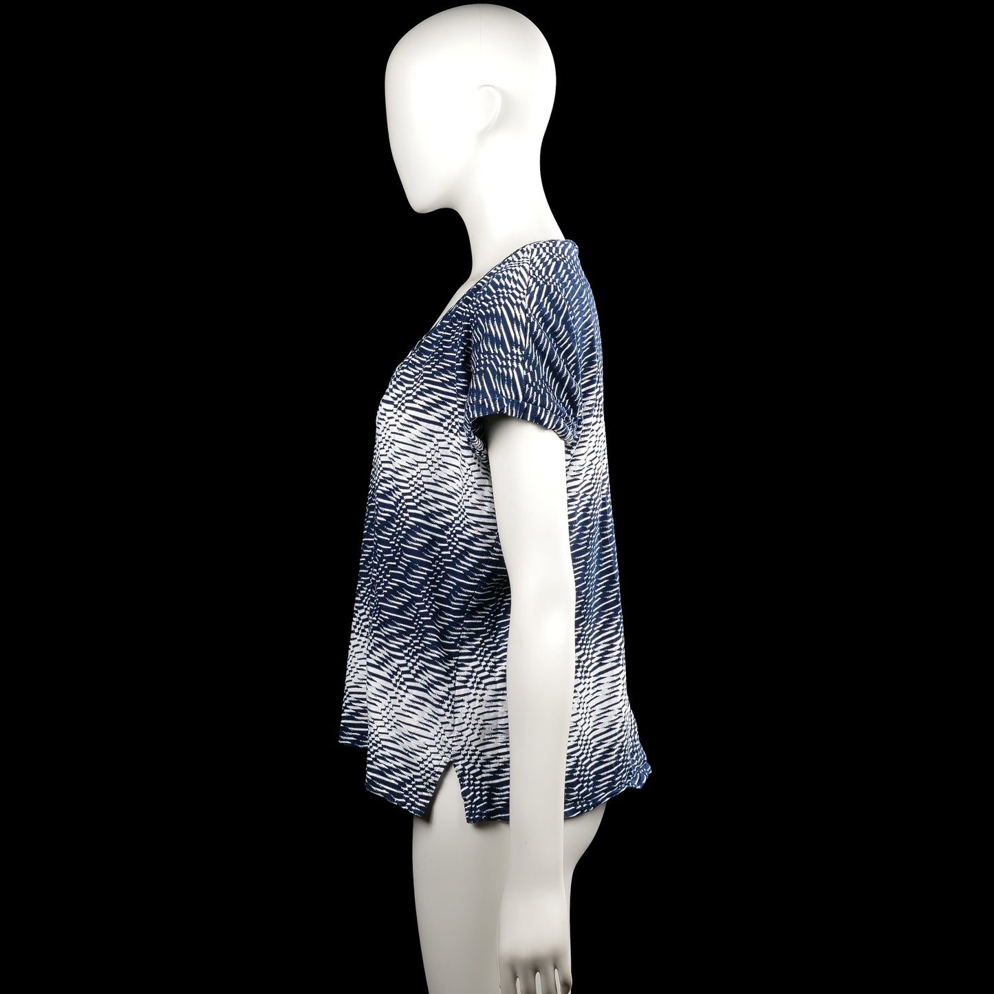 T-shirt - Navy & White - Size L
