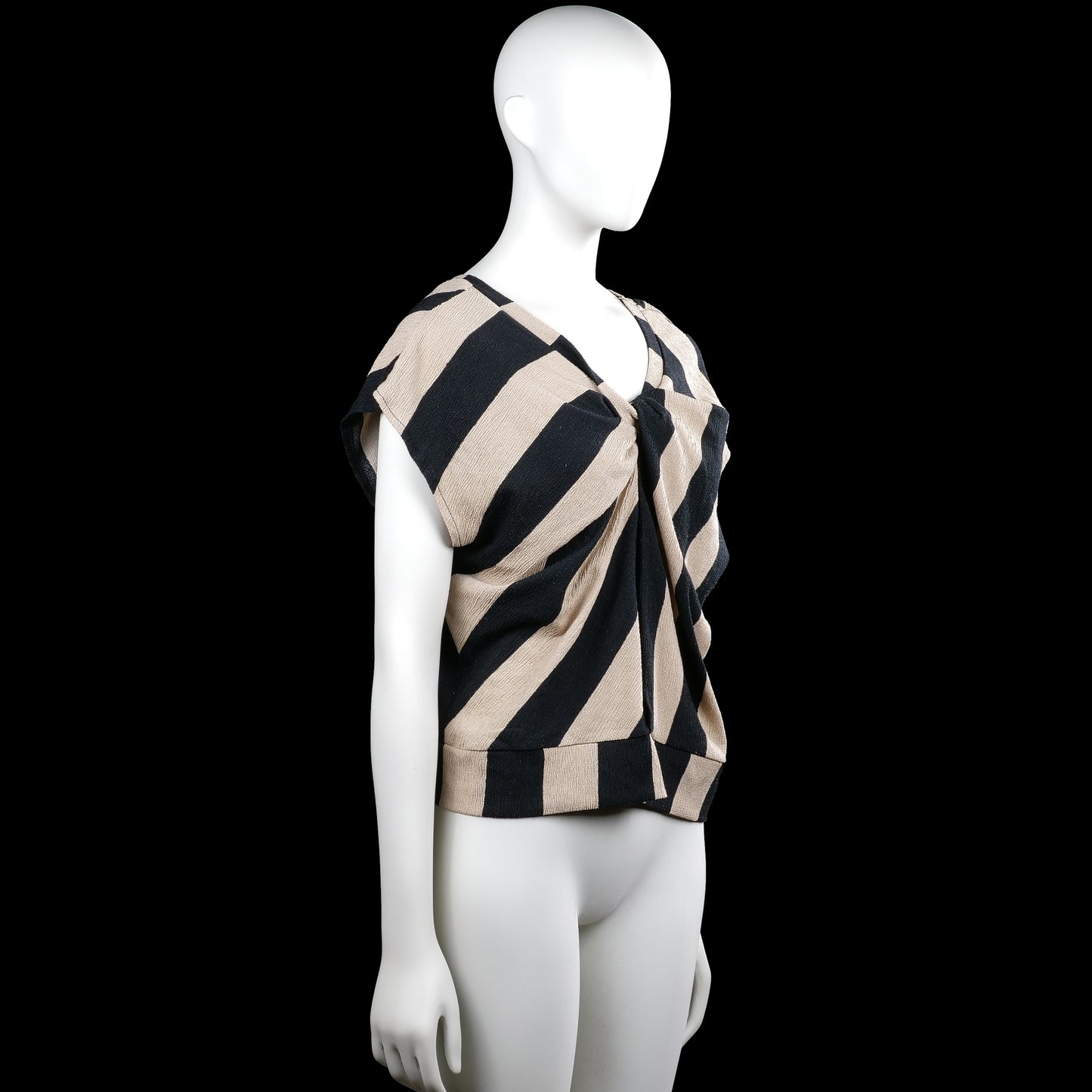 Blouse - Black & Beige - Size M