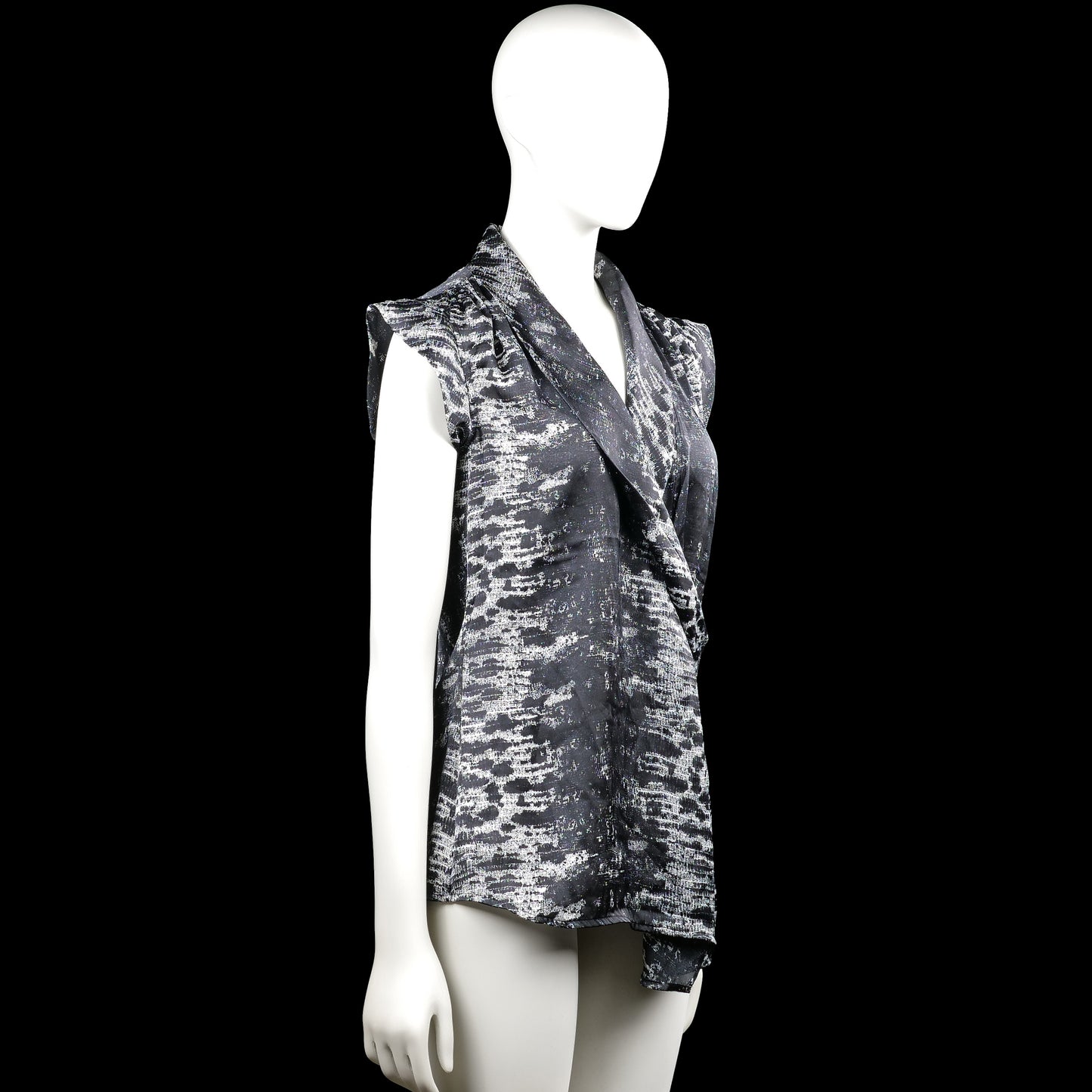 Blouse - Black & White - Size M