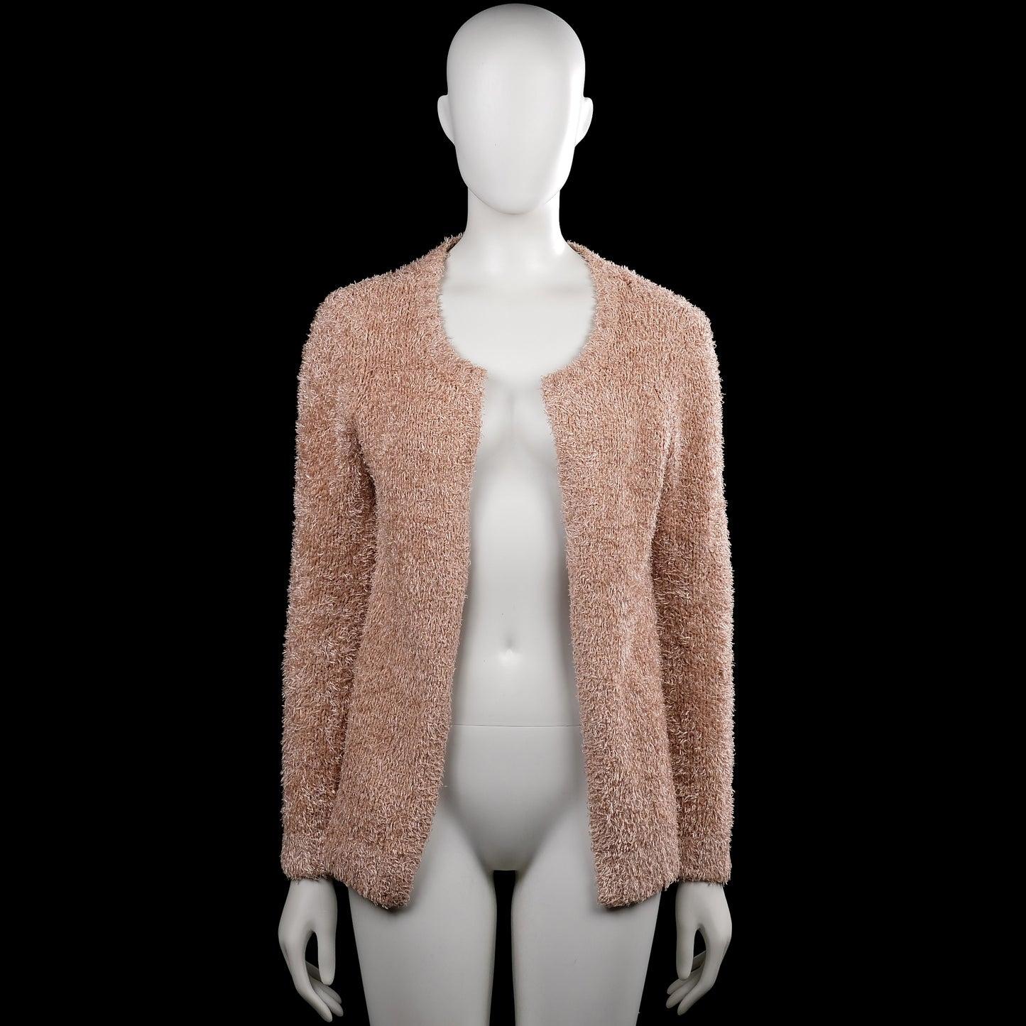 Vero Moda - Cardigan - Beige - Size S - Beige solid open-front cardigan with a round neckline and long sleeves. Features plain cuffs and a straight hem.