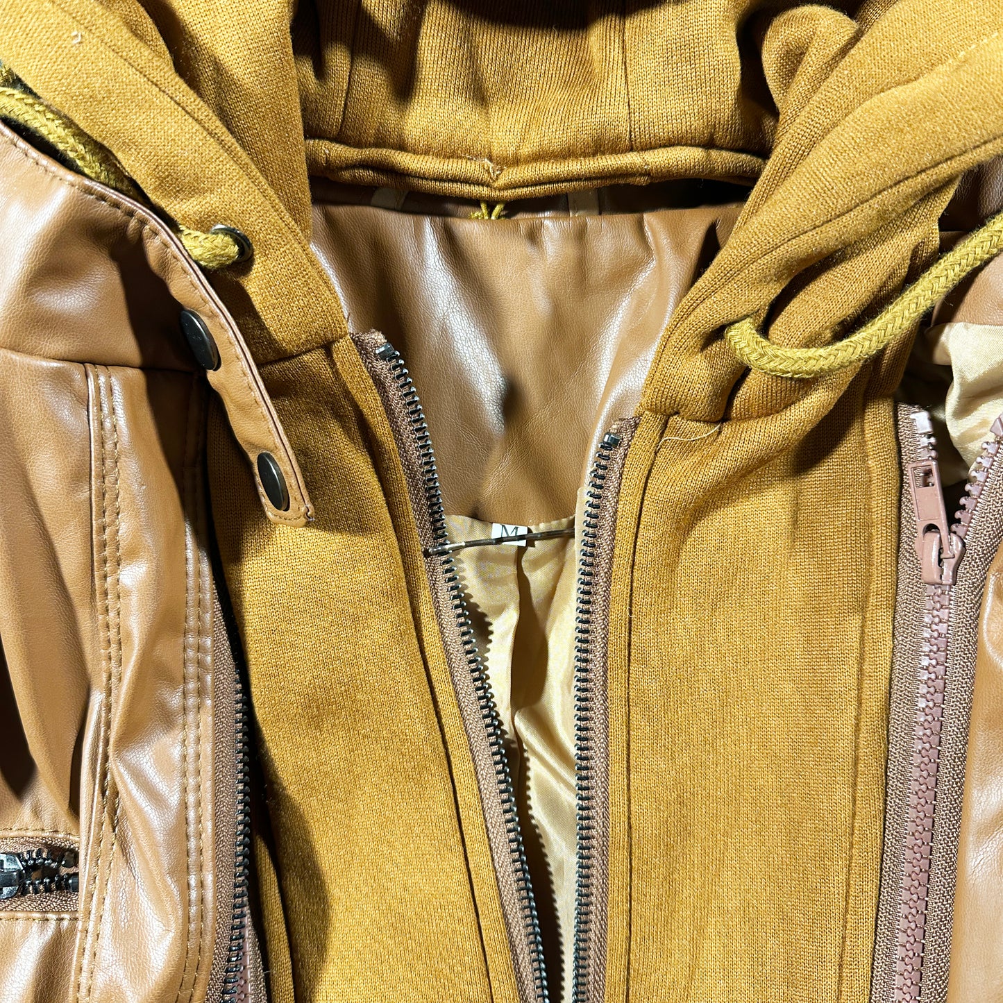 Leather jacket - Camel - Size M