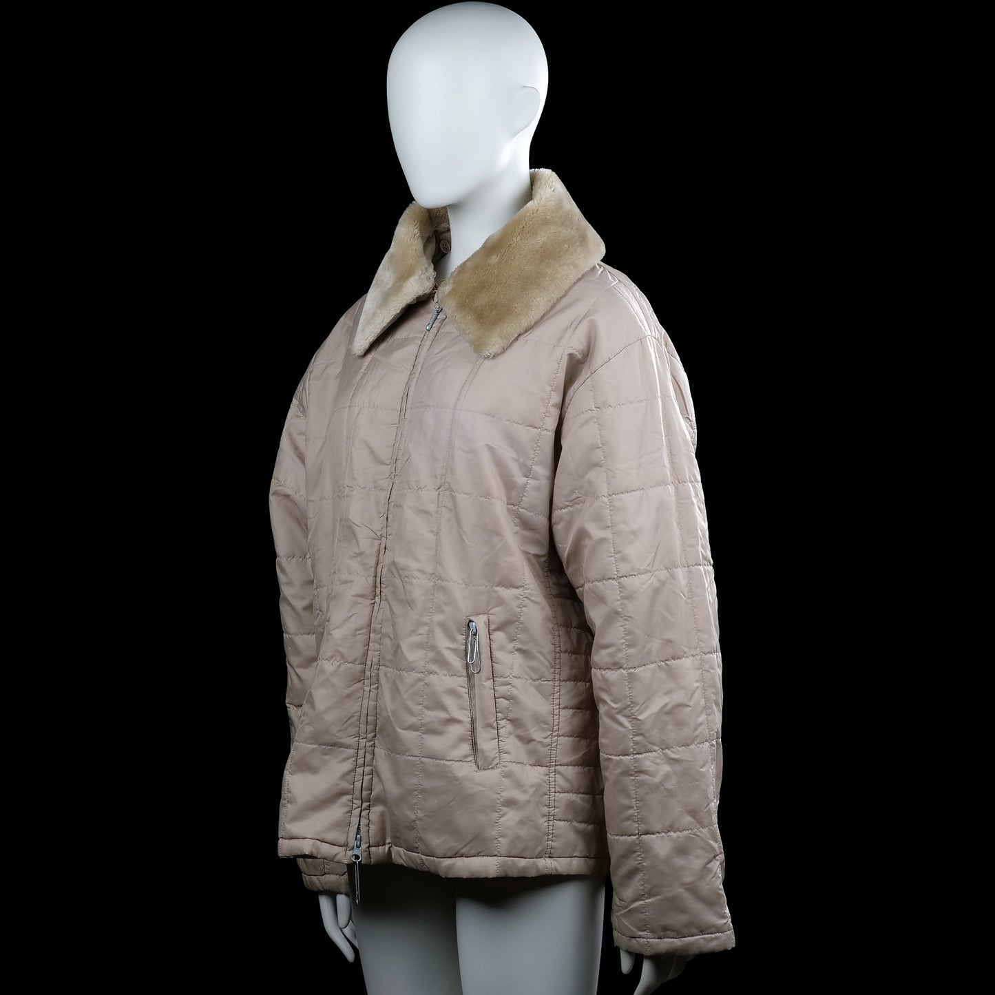 Padded jacket - Beige & Camel - Size XL
