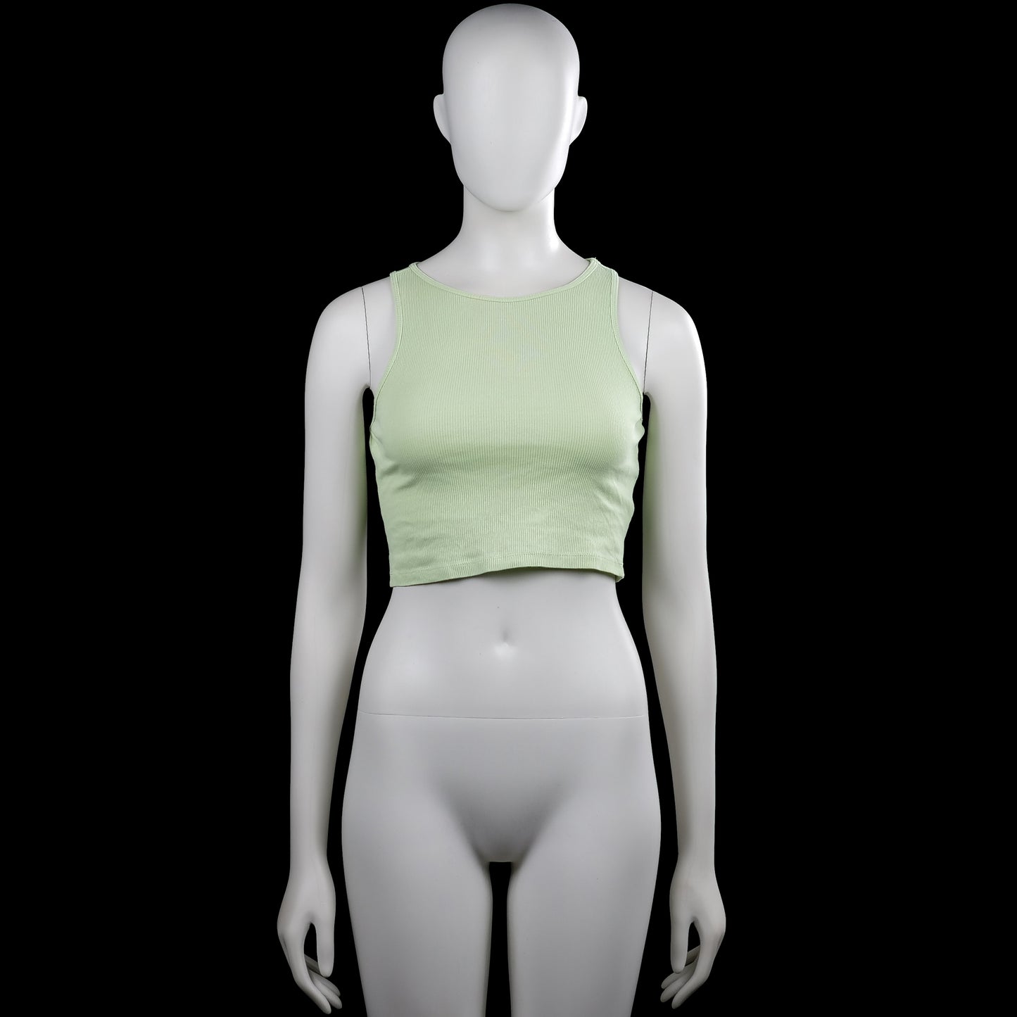 H&M Divided - Tank top - Mint - Size XS - Mint solid sleeveless cropped top with a round neckline. Straight hem with plain armhole and neckline edging.