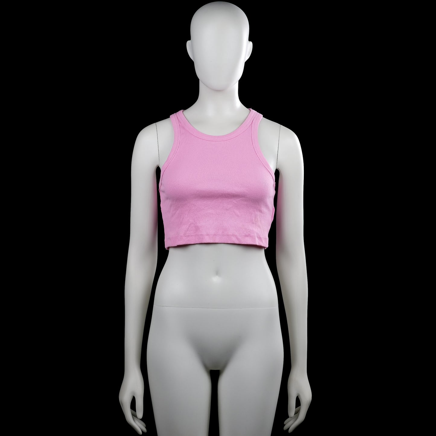 Na-kd - Tank top - Pink - Size XS - Pink sleeveless cropped tank top with a round neckline and wide shoulder straps. Straight hem with no visible closures.