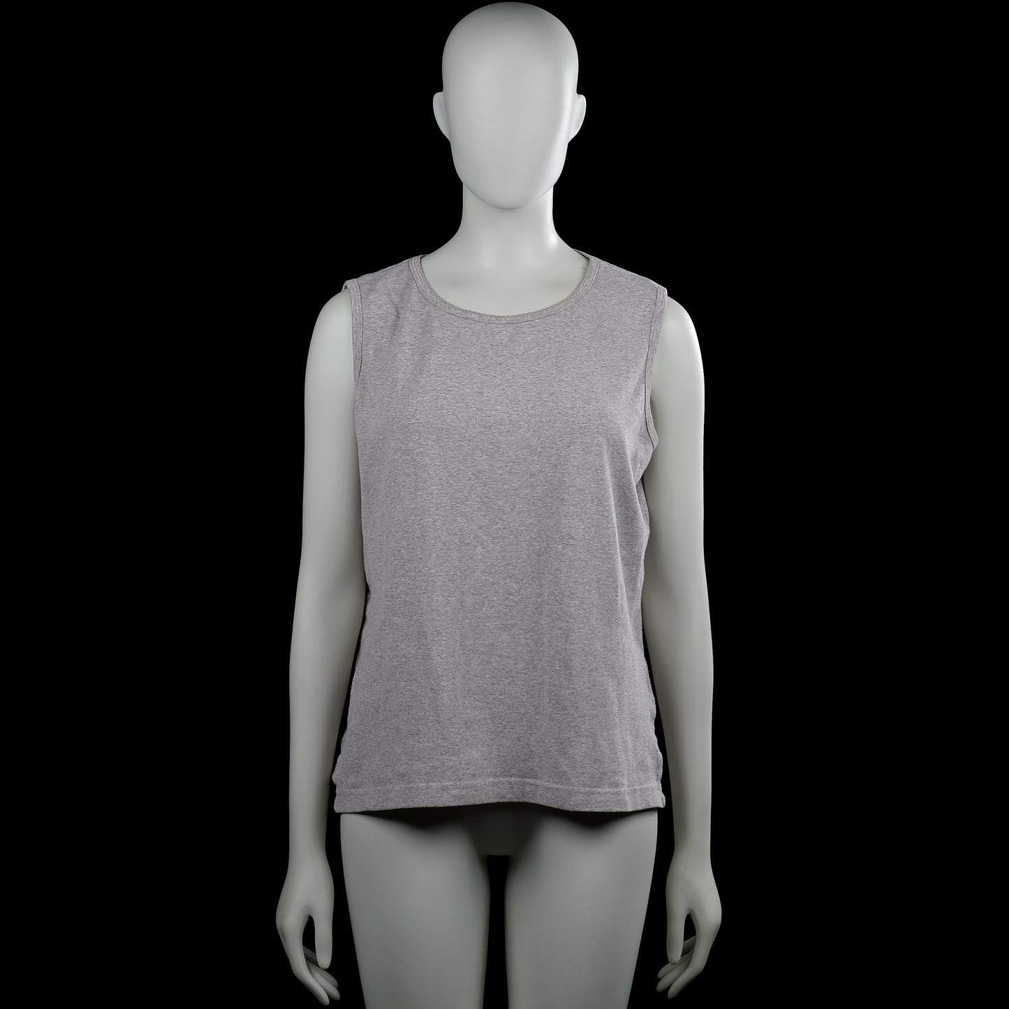 Lindex - Tank top - Gray - Size 42, 44 - Gray solid sleeveless top with a round neckline and plain armholes. Straight hem with no visible closures or pockets.