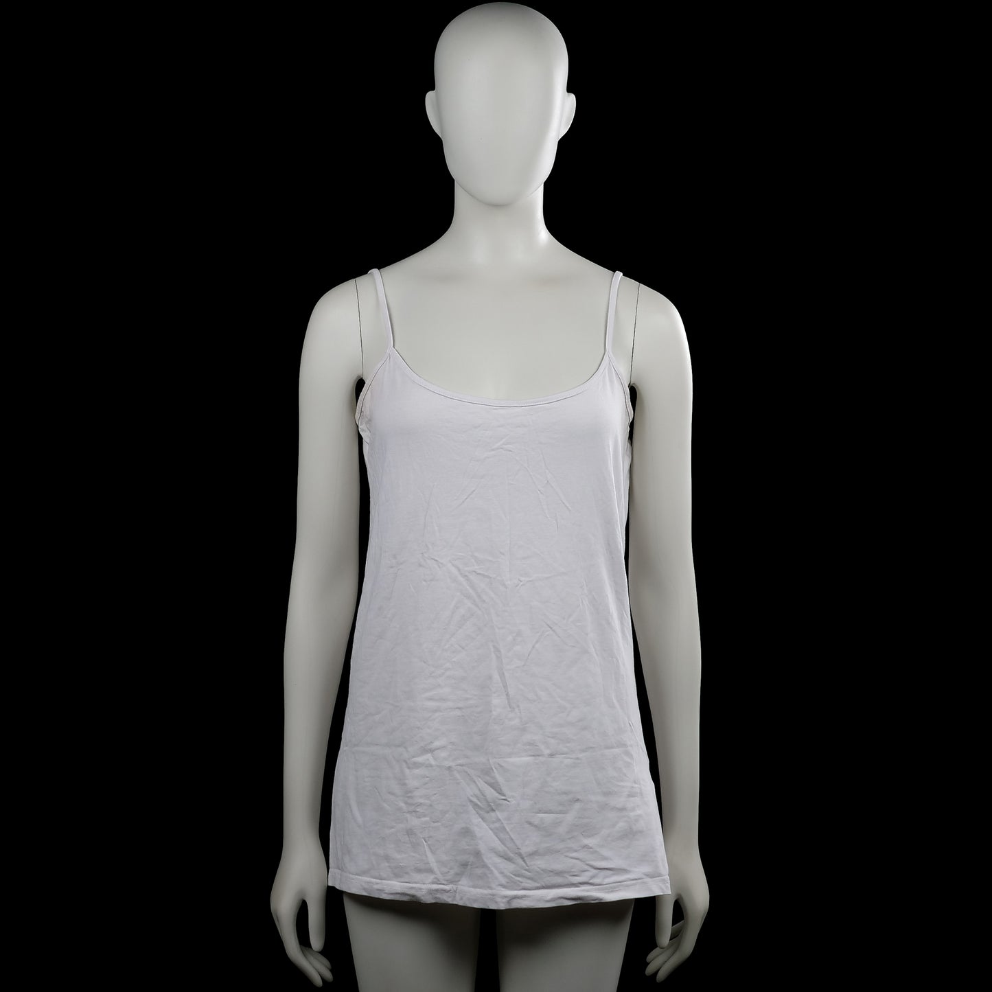 Actual Basic - Tank top - White - Size XXL - White solid camisole with thin shoulder straps and a scoop neckline. Straight hem with no visible closures.