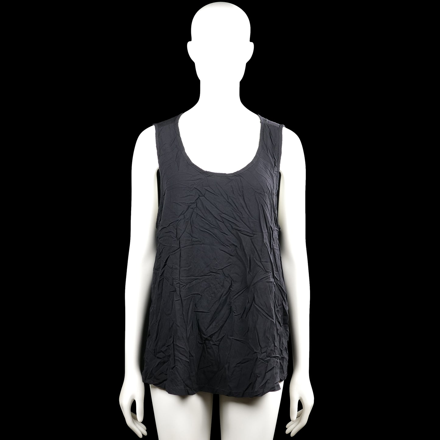 Lindex - Tank top - Charcoal - Size XL - Charcoal solid sleeveless top with a scoop neckline and plain arm openings. Straight hem with no visible closures or pockets.