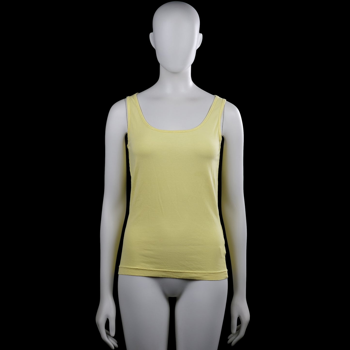 Flash Women - Tank top - Yellow - Size M - Yellow solid sleeveless tank top with a scoop neckline. Straight hem with plain armhole and neckline trim.