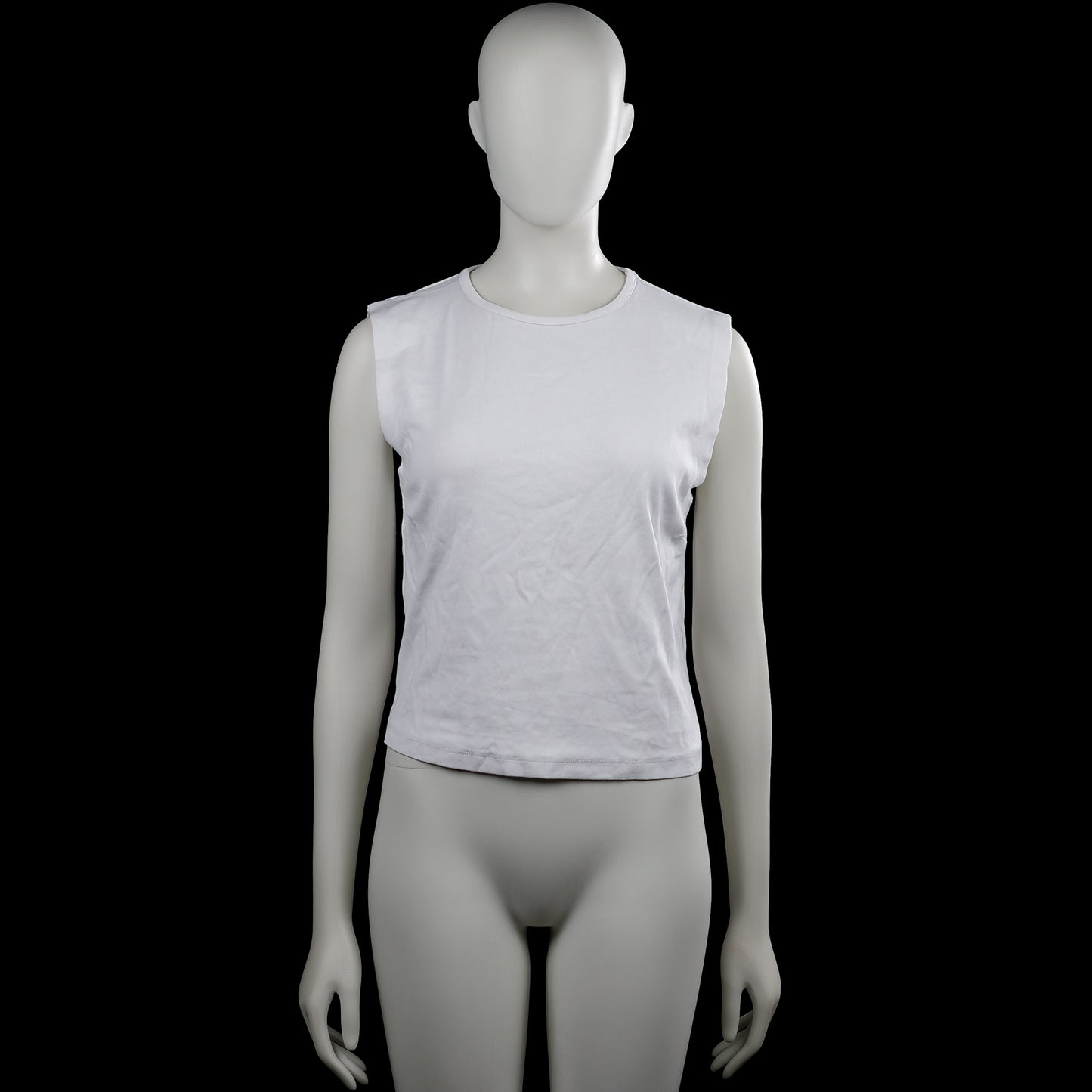 Bikbok - Tank top - White - Size XL - White solid sleeveless top with a round neckline and straight hem. No visible closures or pockets.