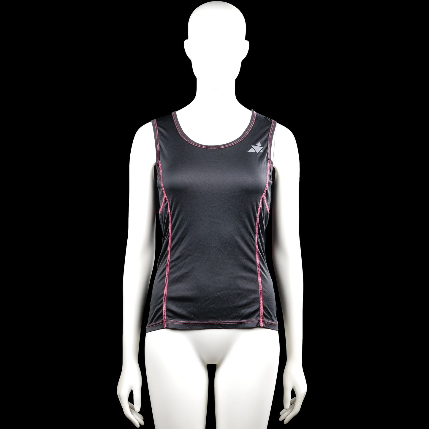 Resist - Tank top - Black & Pink - Size S - Black and pink sleeveless top with a scoop neckline and contrast stitching. Straight hem and a small graphic on the chest.