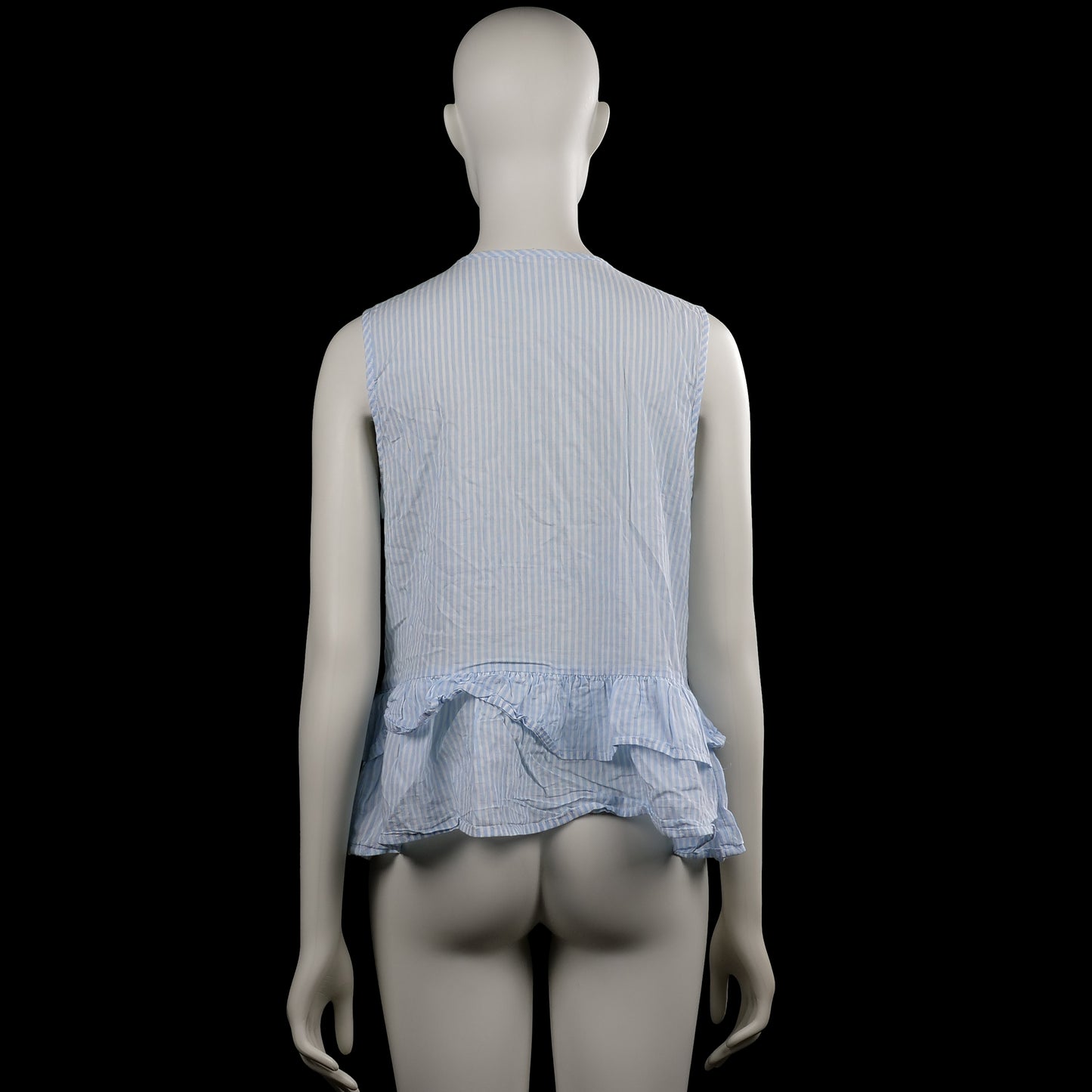 Blouse - Light Blue & White - Size S