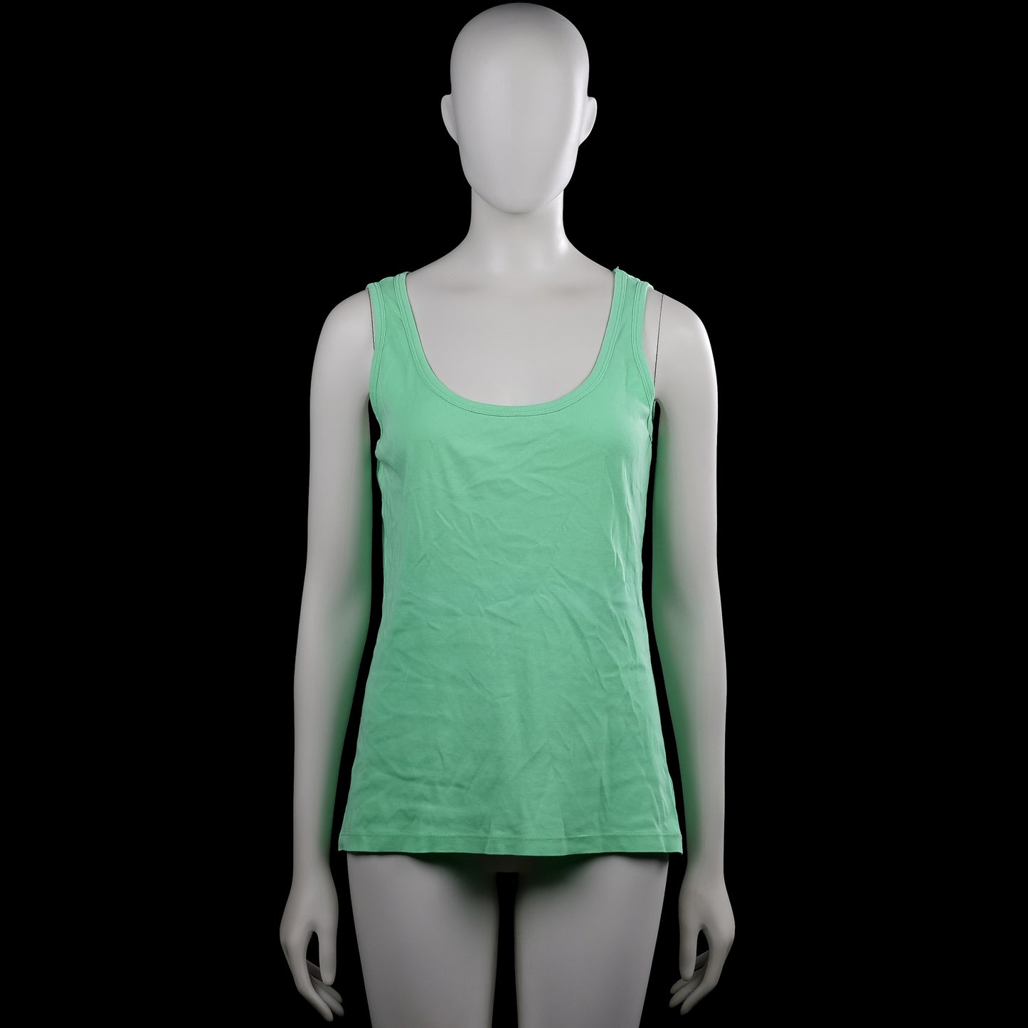 Å - Tank top - Mint - Size M - Mint solid sleeveless tank top with a scoop neckline and wide shoulder straps. Straight hem with plain edge finishing.