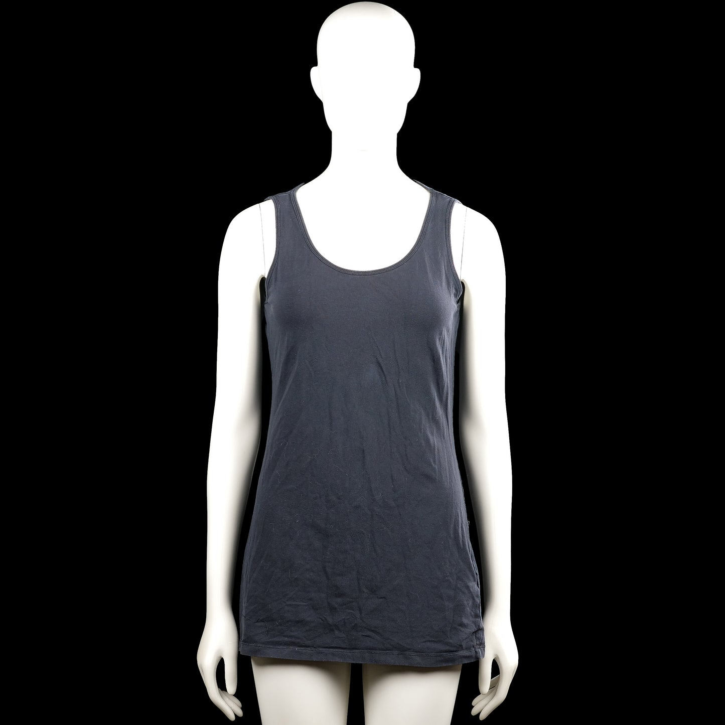 Mywear Basic - Tank top - Charcoal - Size M - Charcoal solid sleeveless top with a scoop neckline. Straight hem with plain arm openings.