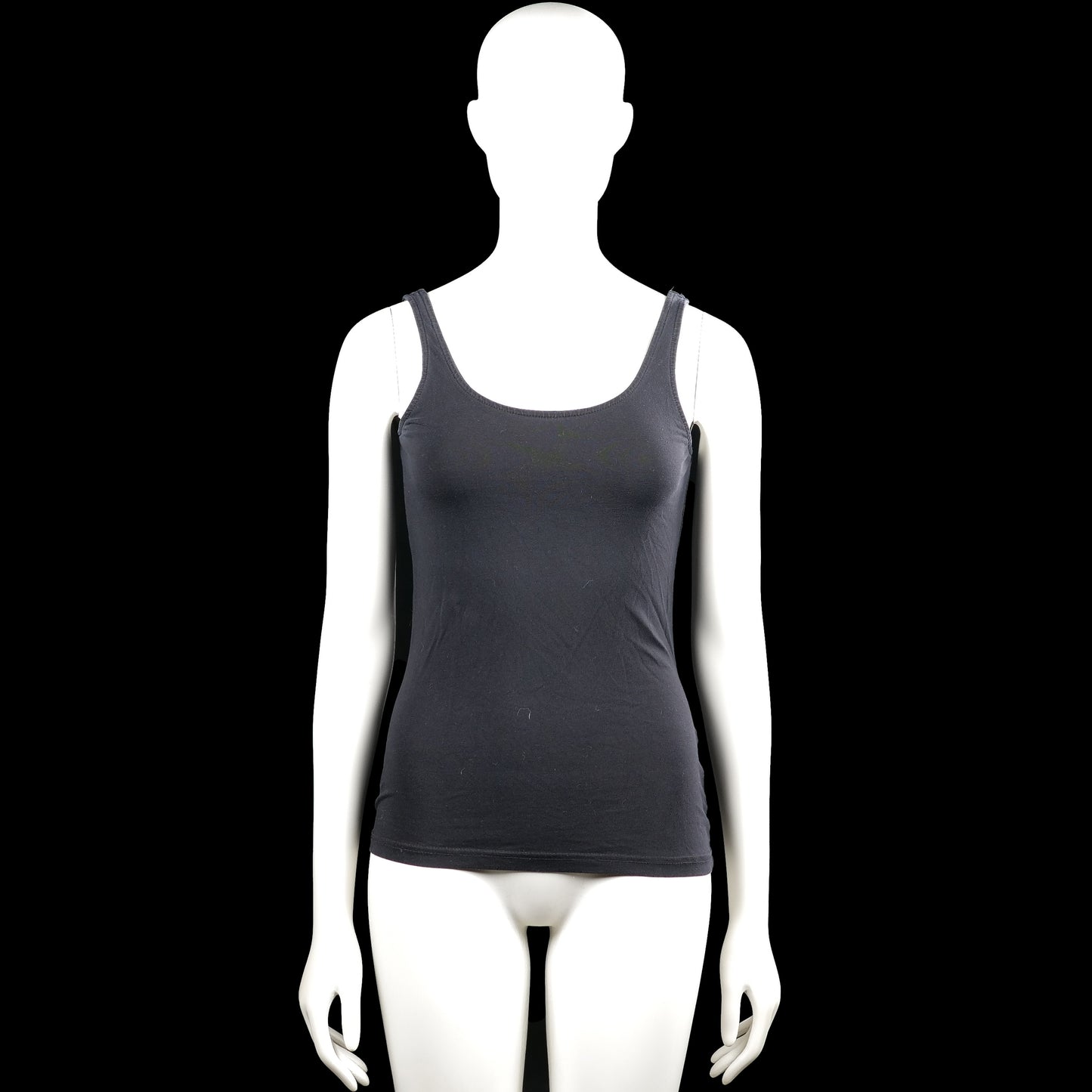 Distriktnorrebro - Tank top - Charcoal - Size S - Charcoal solid sleeveless tank top with a scoop neckline and wide shoulder straps. Straight hem with plain armhole and neckline edging.