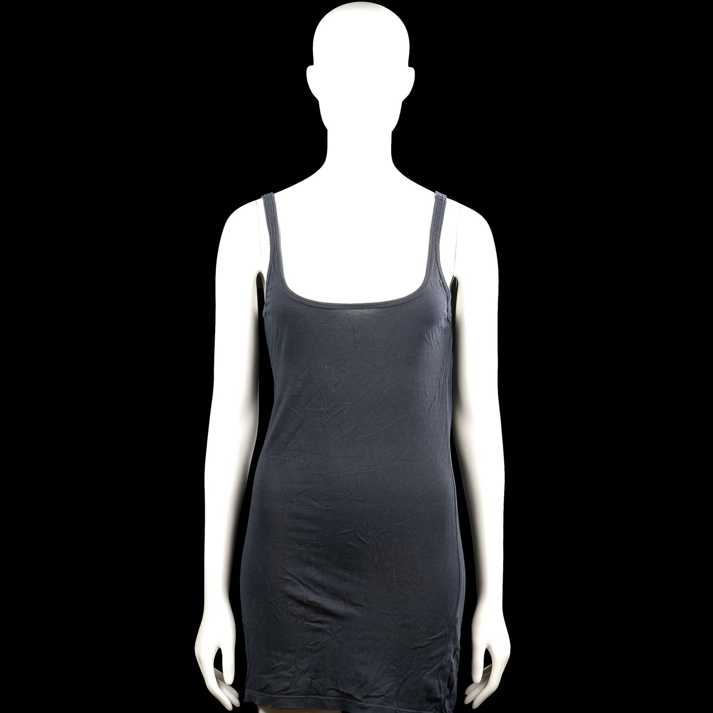 H&M - Tank top - Charcoal - Size S - Charcoal solid sleeveless top with shoulder straps and a scoop neckline. Straight hem with no visible closures or pockets.