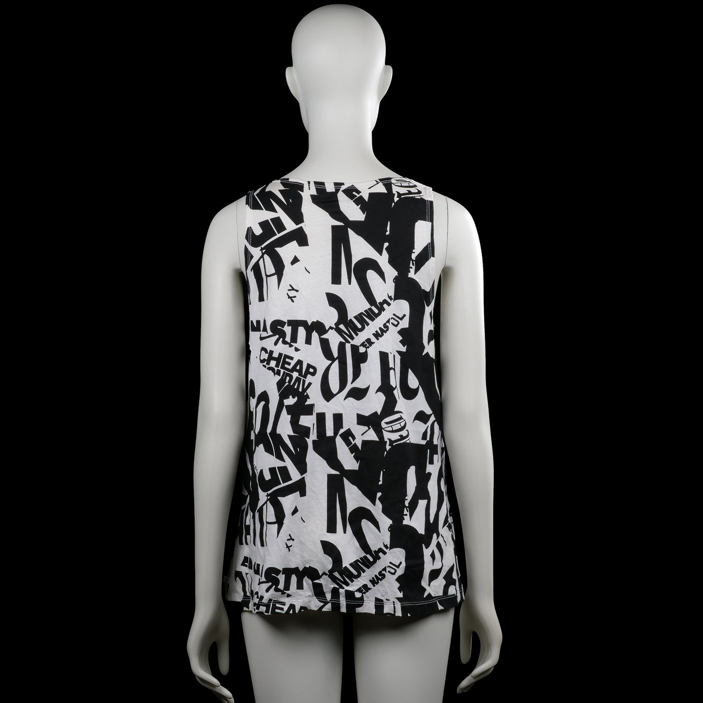 Tank top - White & Black - Size M