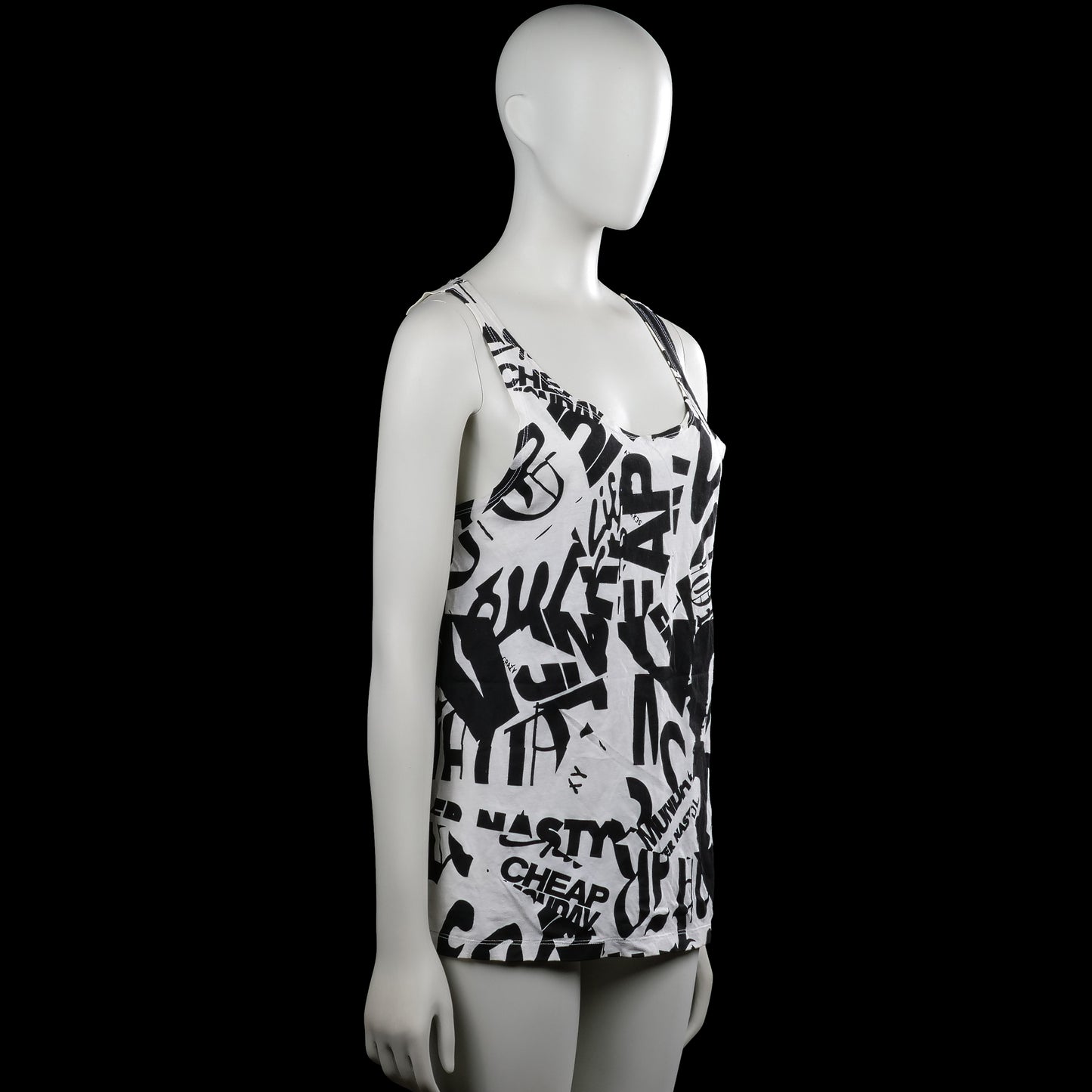 Tank top - White & Black - Size M