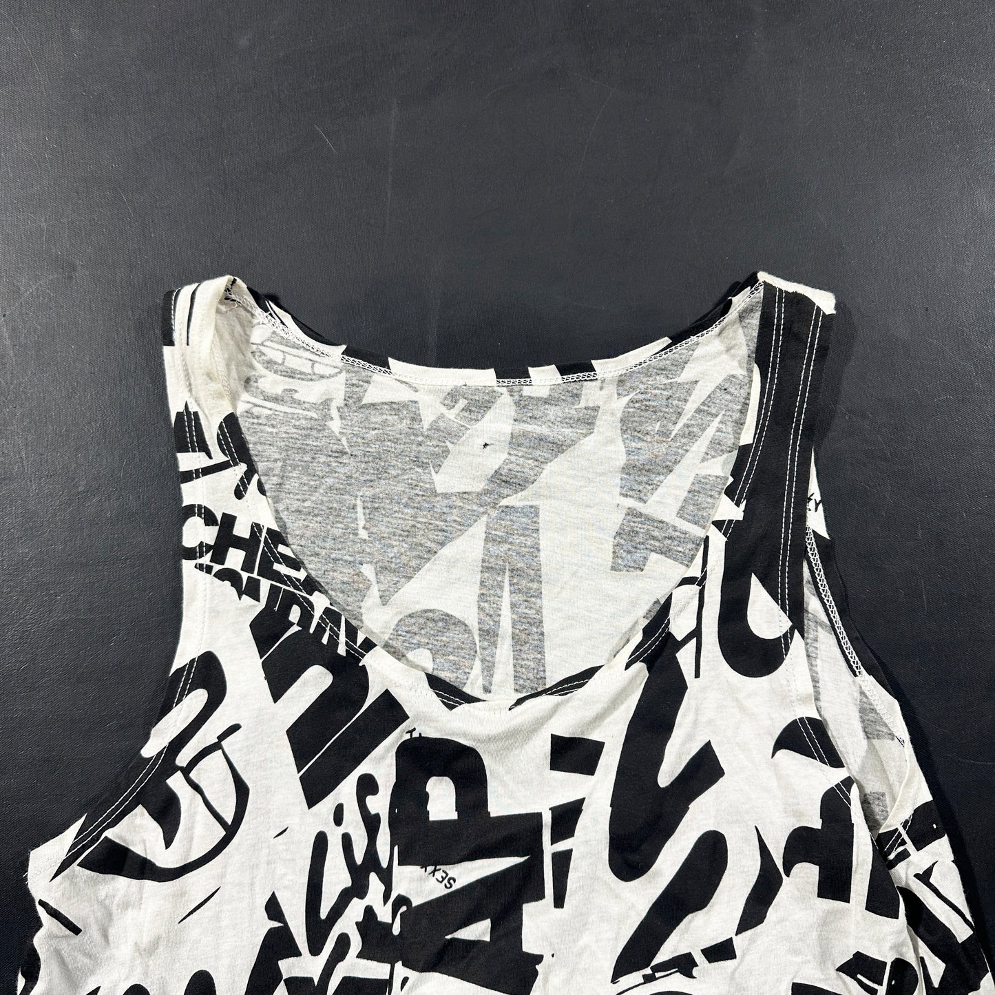 Tank top - White & Black - Size M