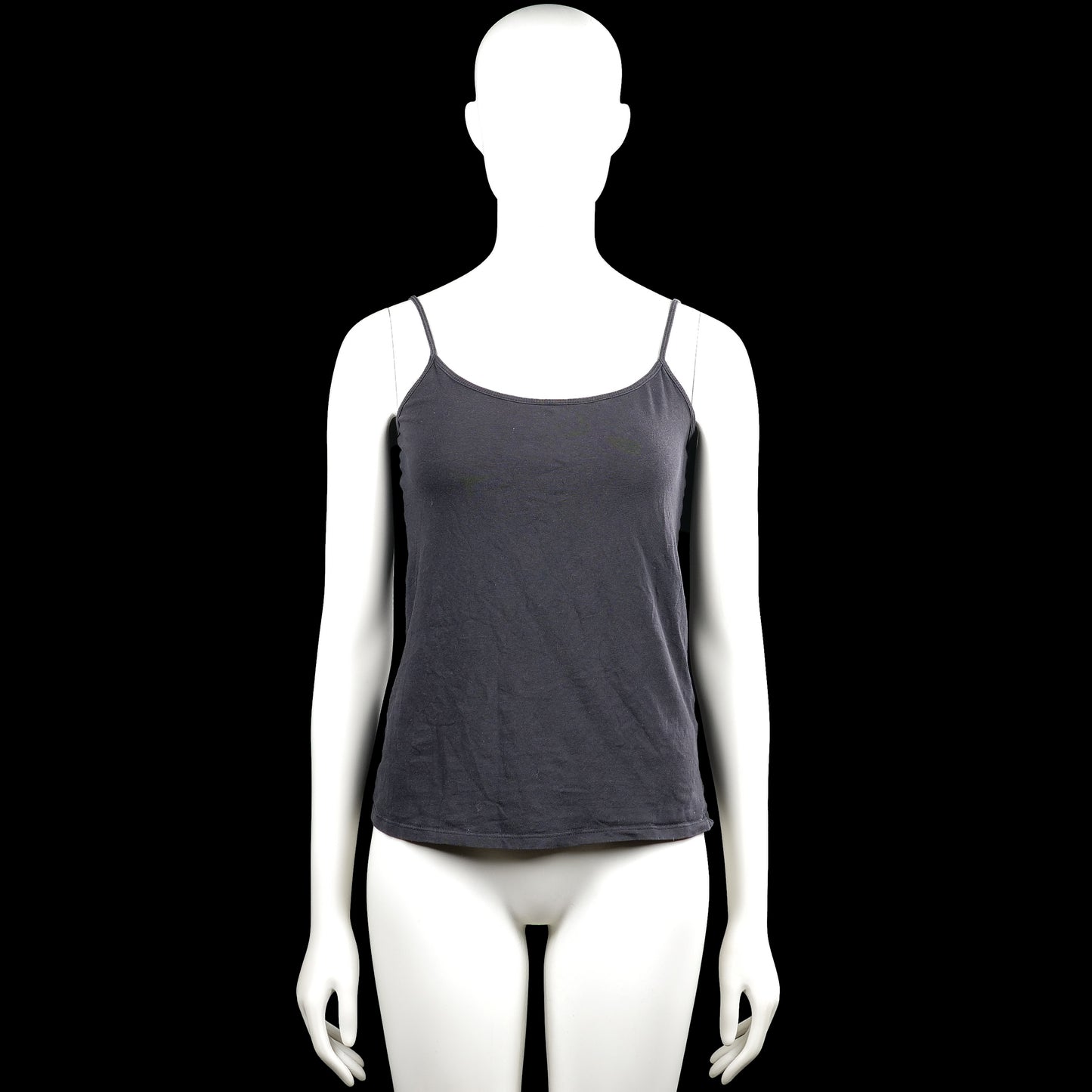 Primark - Tank top - Charcoal - Size M - Charcoal solid camisole top with thin shoulder straps and a scoop neckline. Features a straight hem and plain edges.