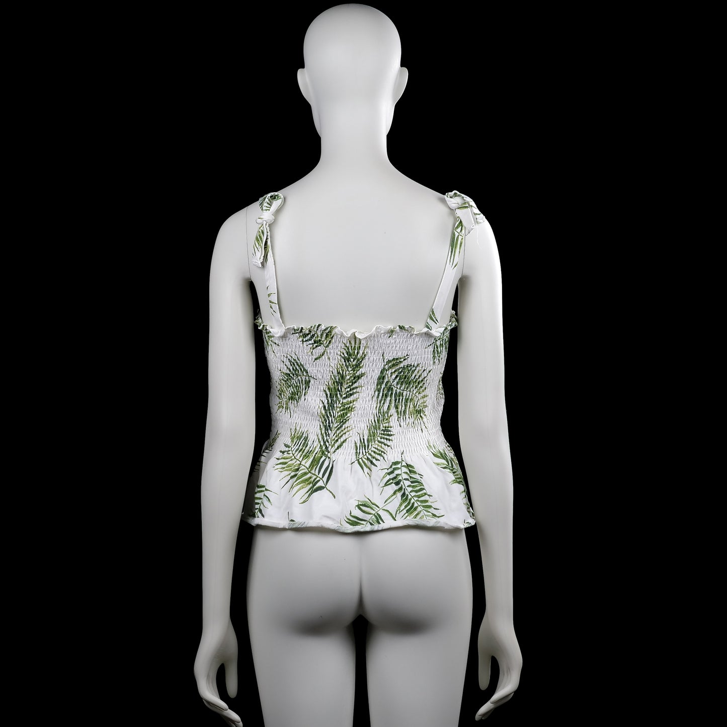 Tank top - White & Olive - Size S