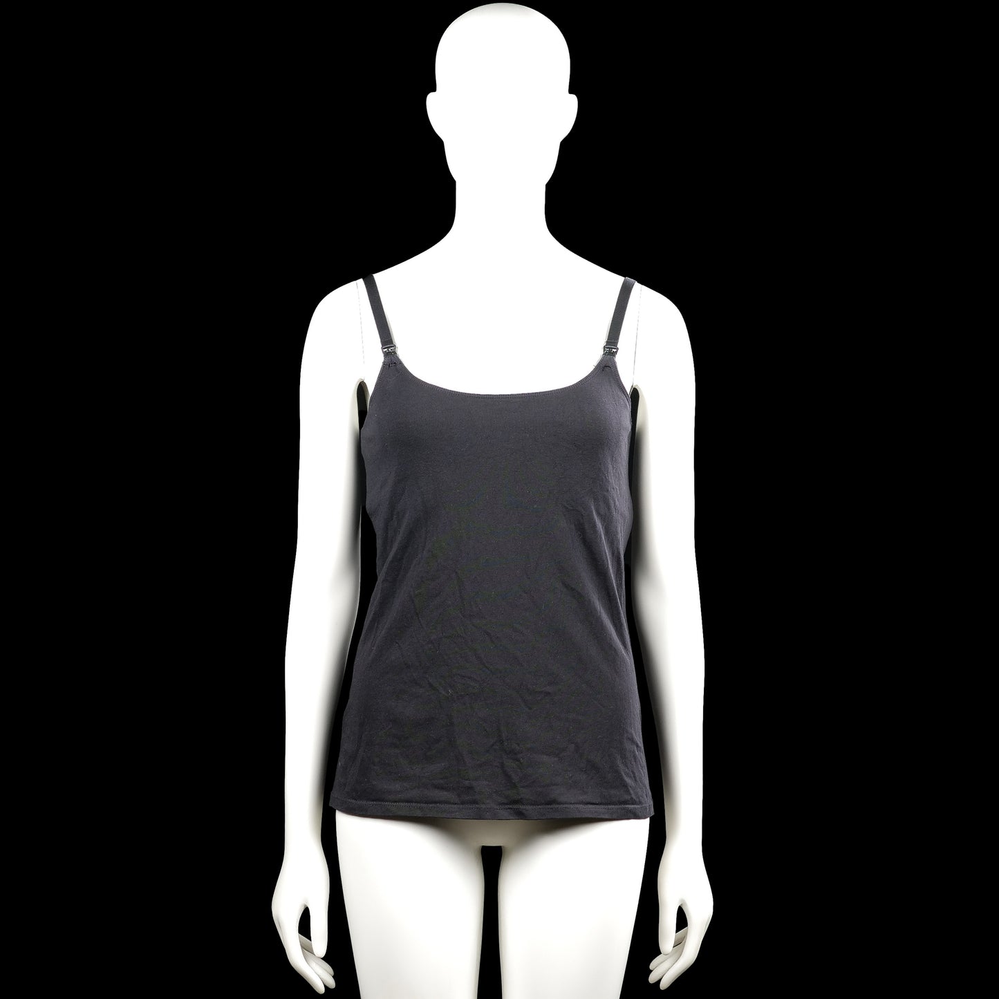 H&m mama - Tank top - Charcoal - Size S - Charcoal solid sleeveless camisole with thin adjustable shoulder straps and a scoop neckline. Straight hem with no visible closures.