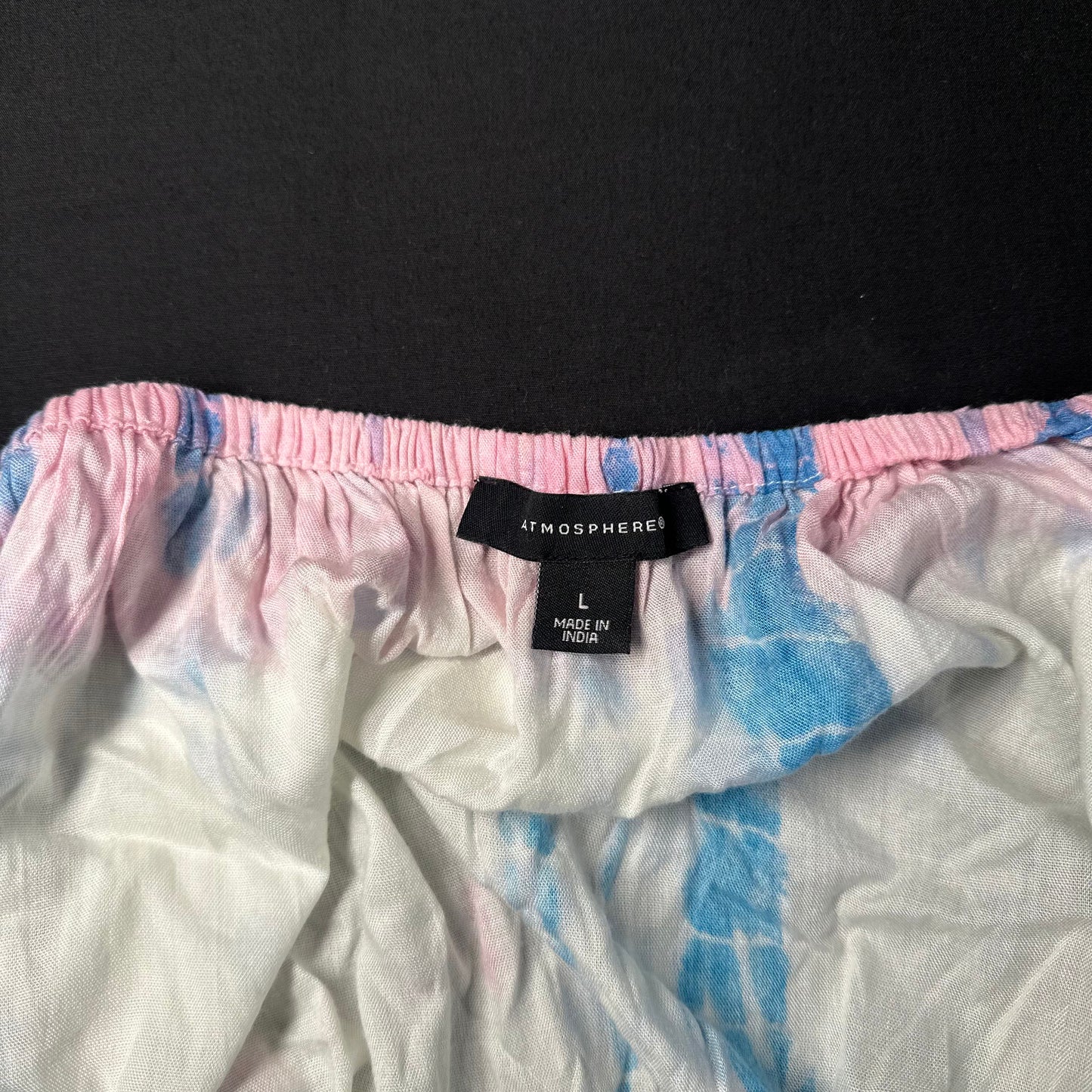 Blouse - White & Light Blue & Pink - Size L