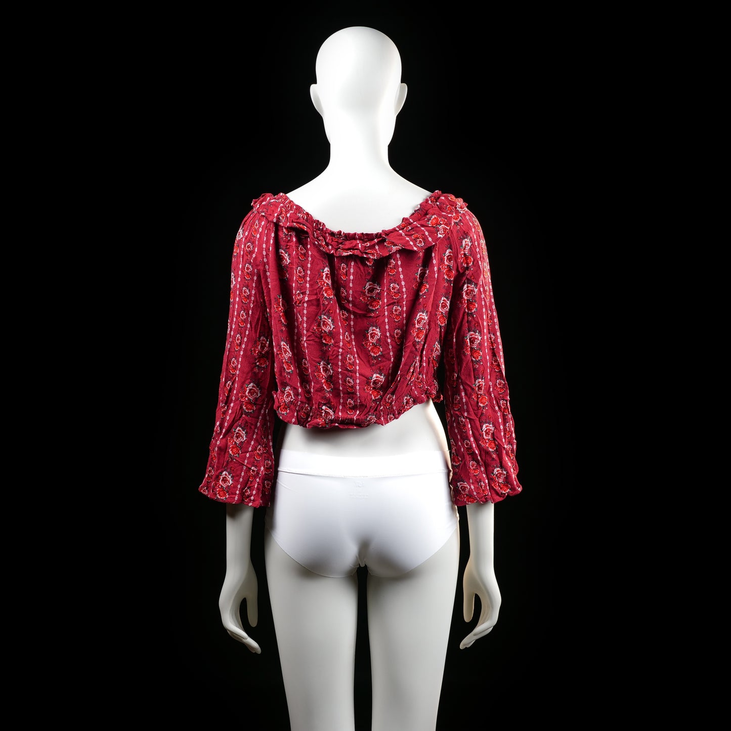 Blouse - Burgundy & White - Size 44