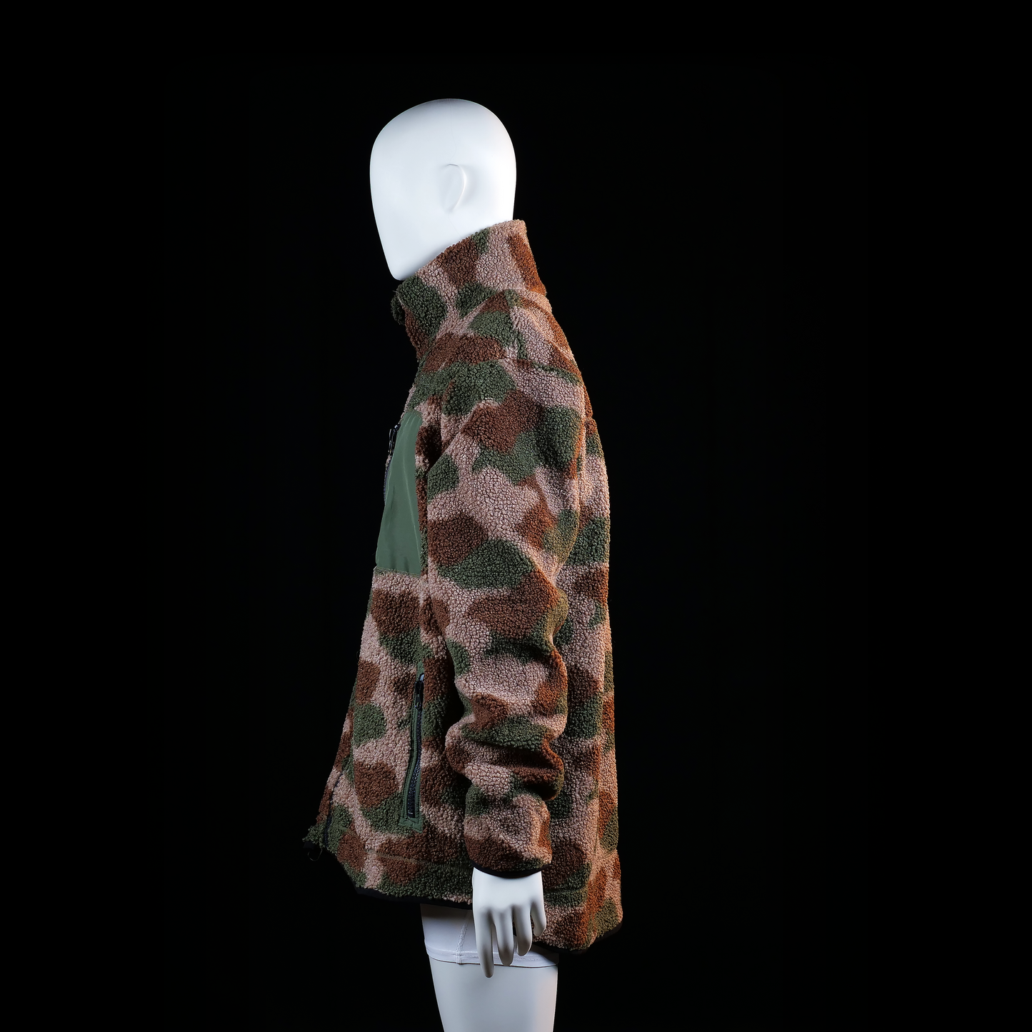 Fleece jacket - Brown & Olive - Size XL