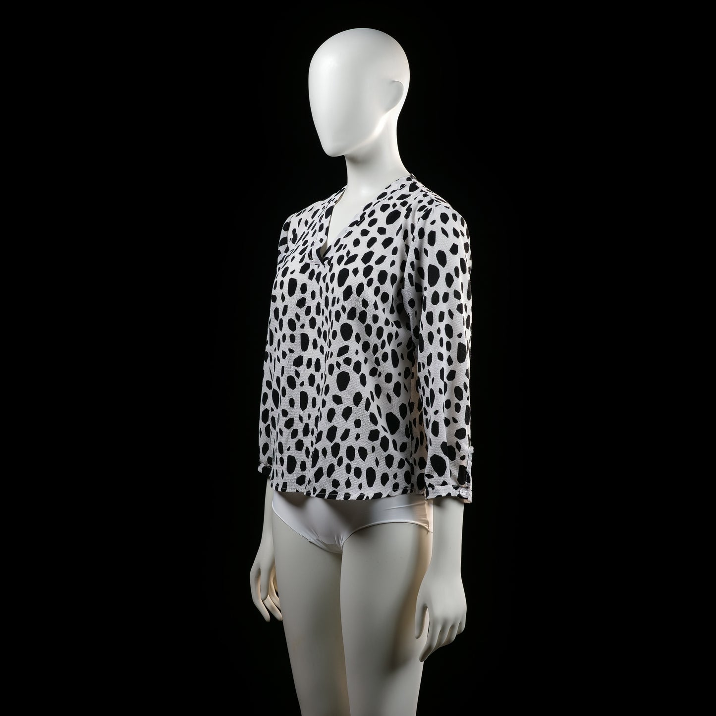 Blouse - White & Black - Size S