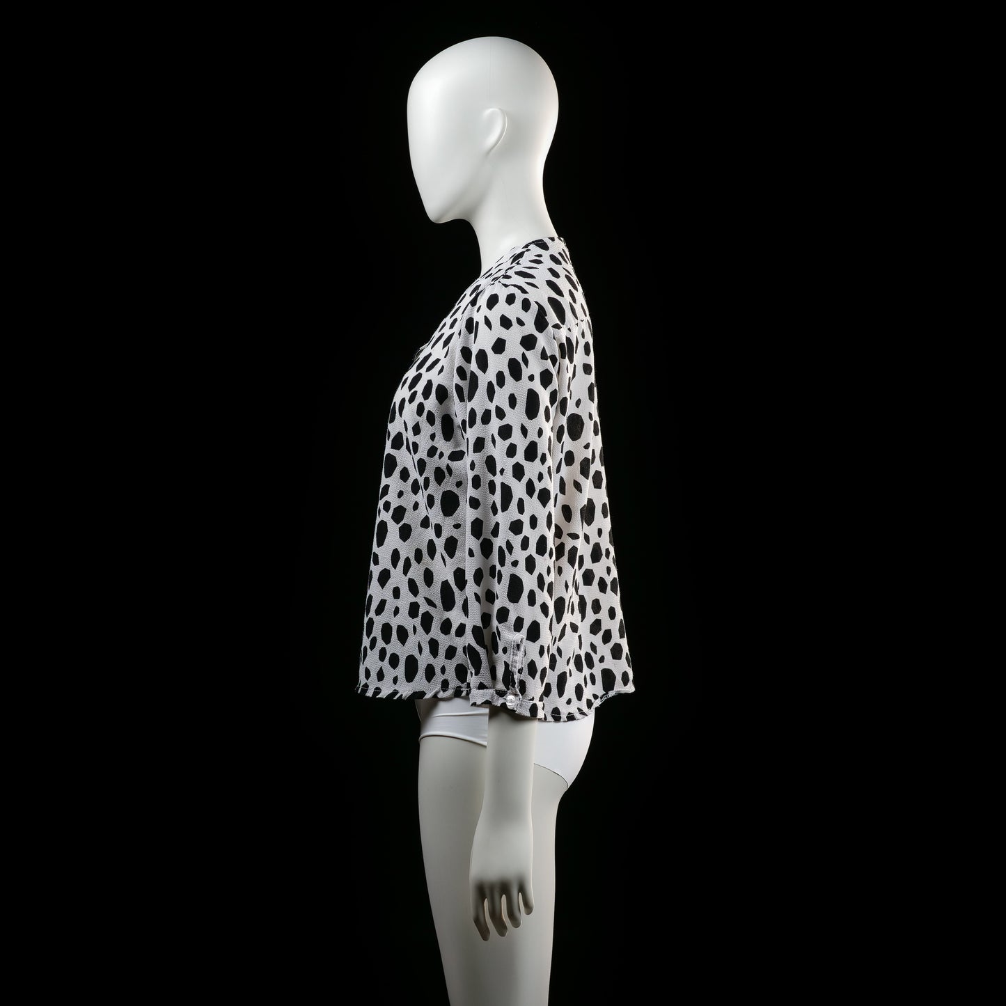 Blouse - White & Black - Size S