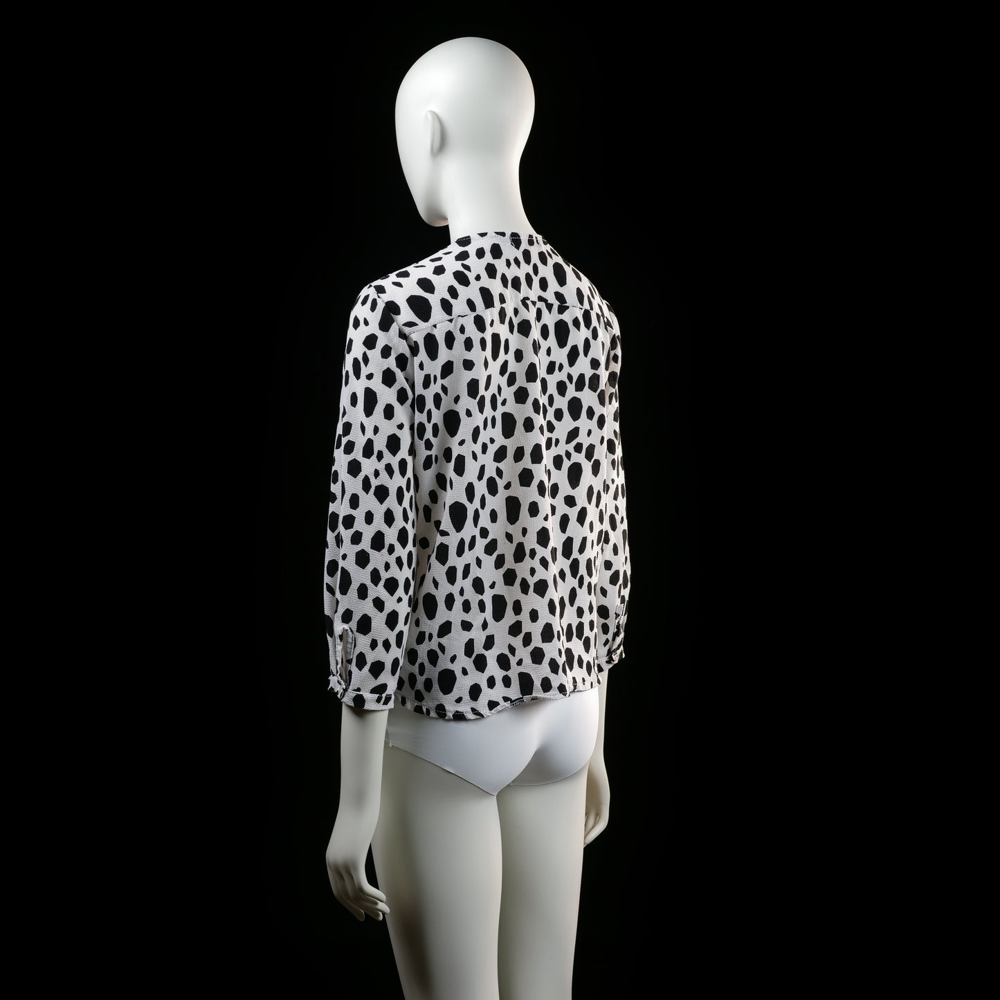 Blouse - White & Black - Size S