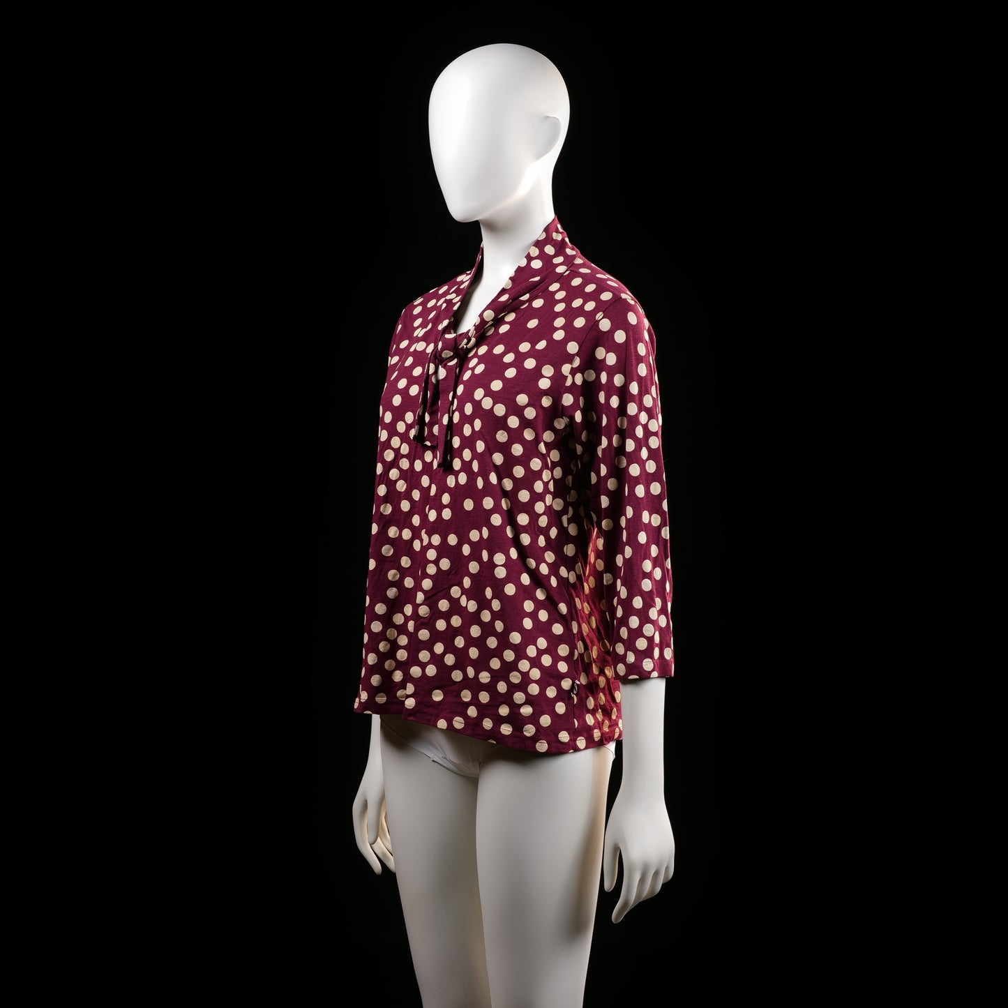 Blouse - Burgundy & Ivory - Size M