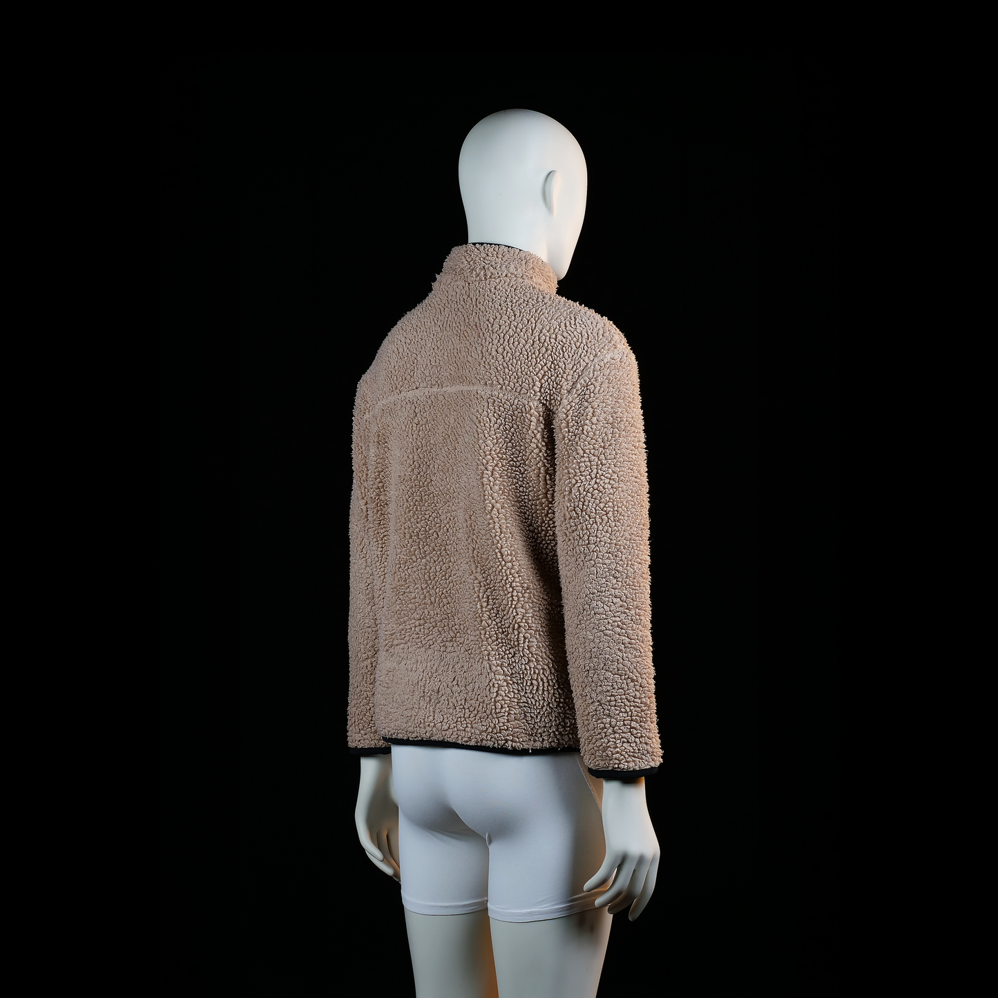 Fleece jacket - Camel & Black - Size S