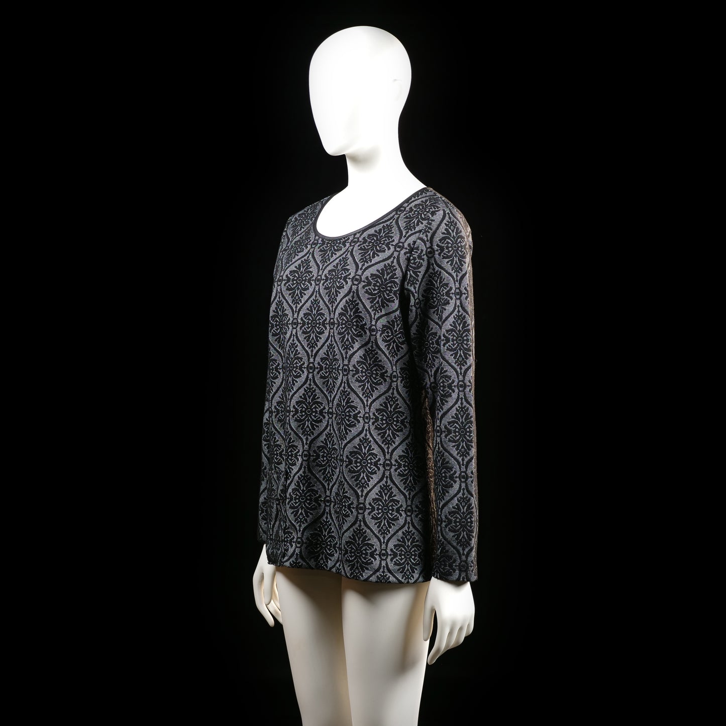 Blouse - Gray & Black - Size M