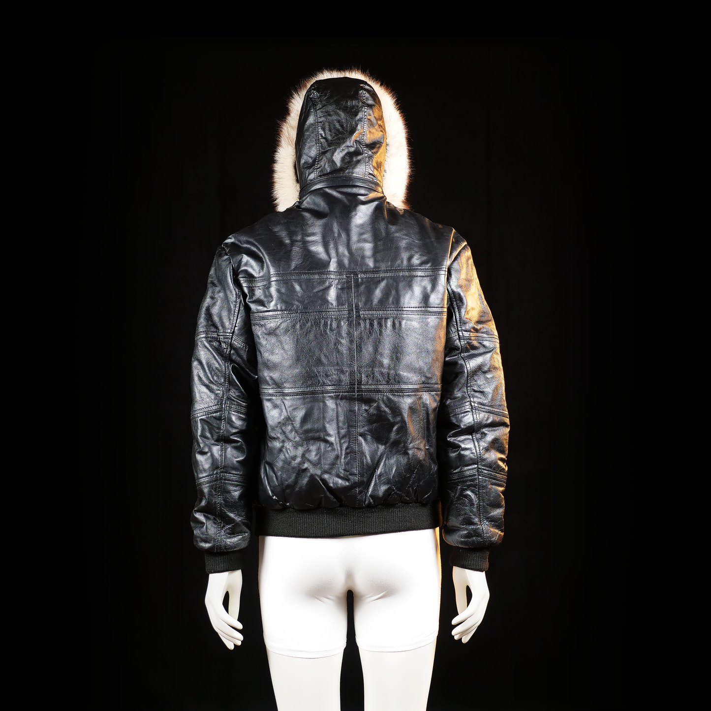 Leather jacket - Black & Ivory - Size M