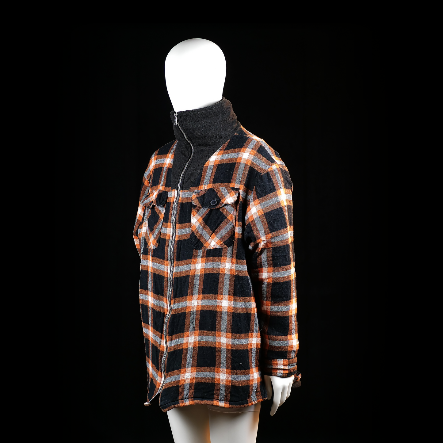 Fleece jacket - Black & Orange - Size 4XL