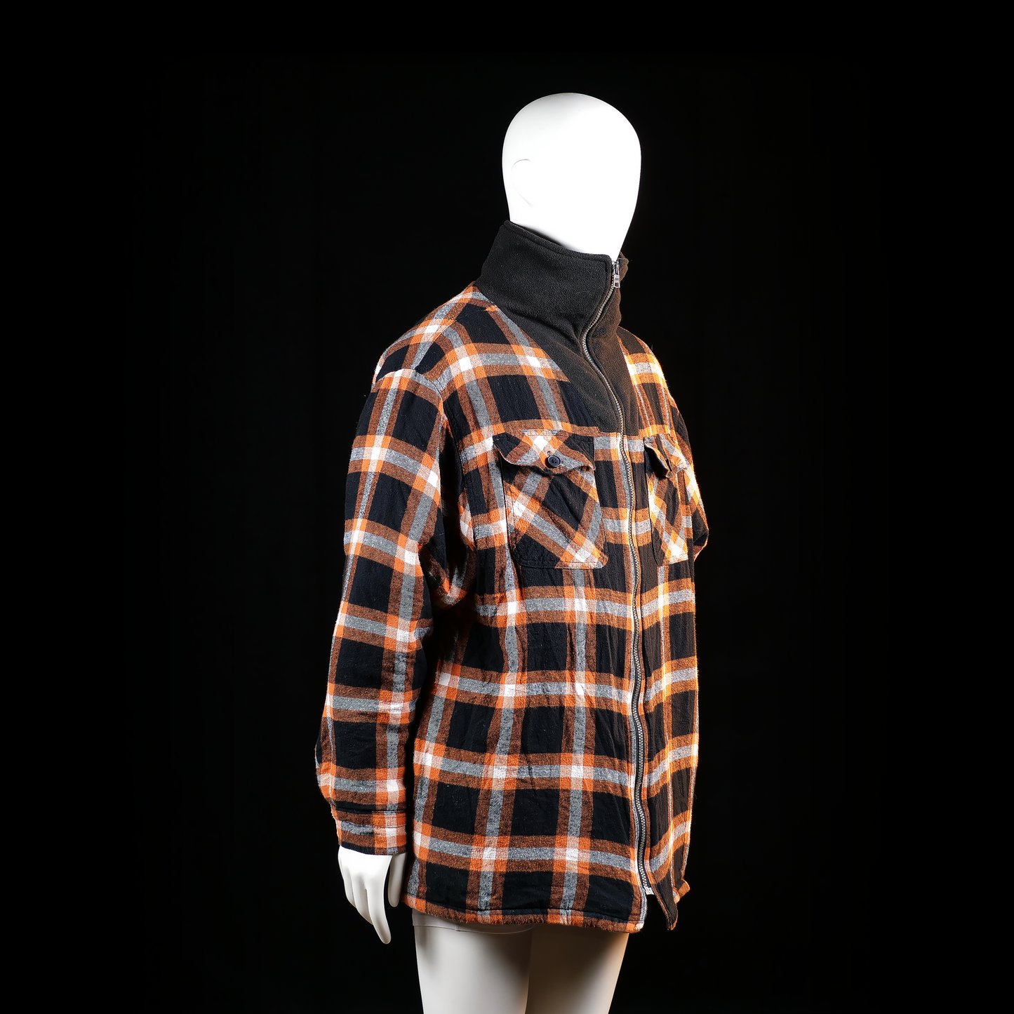 Fleece jacket - Black & Orange - Size 4XL