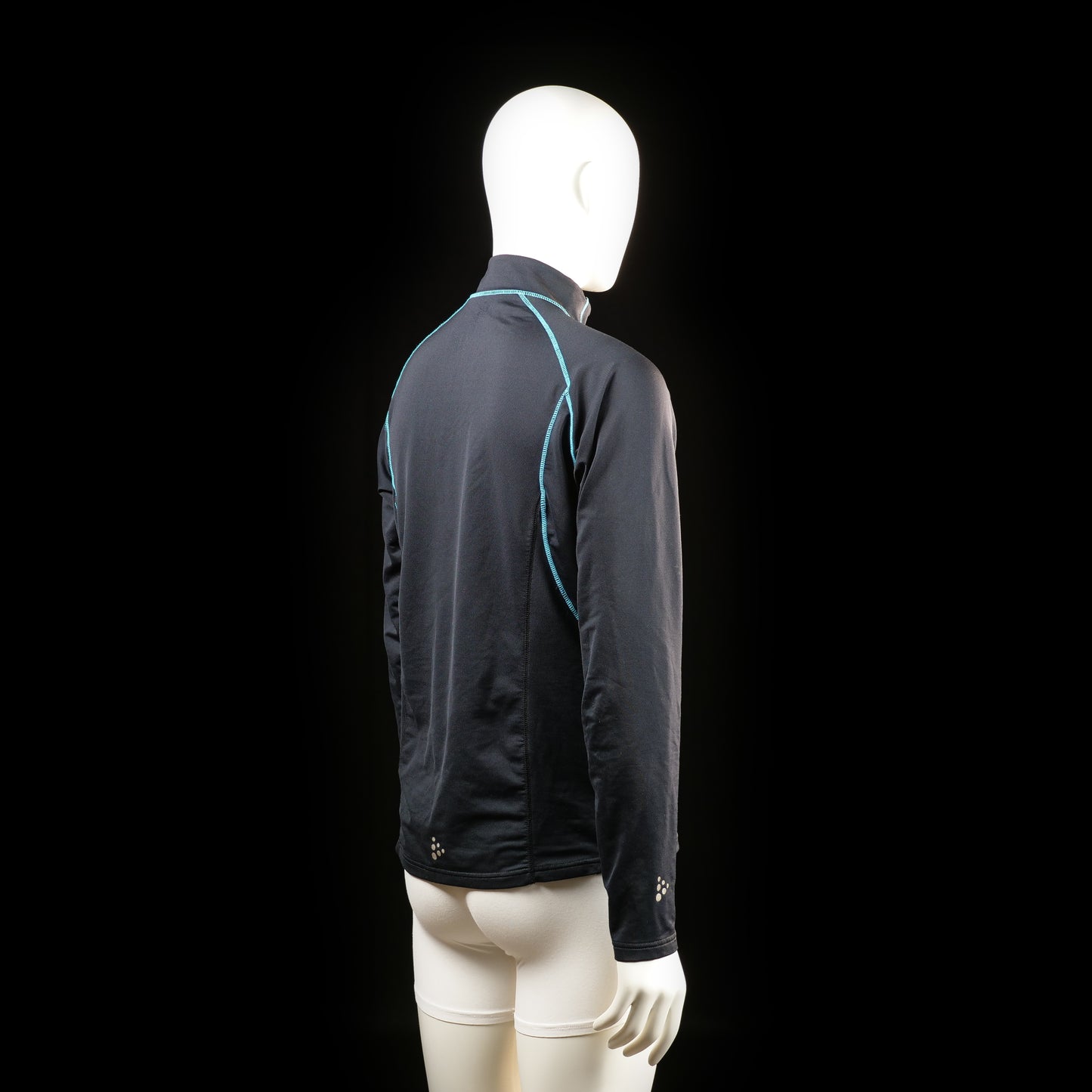 Sports top - Black & Light Blue - Size M