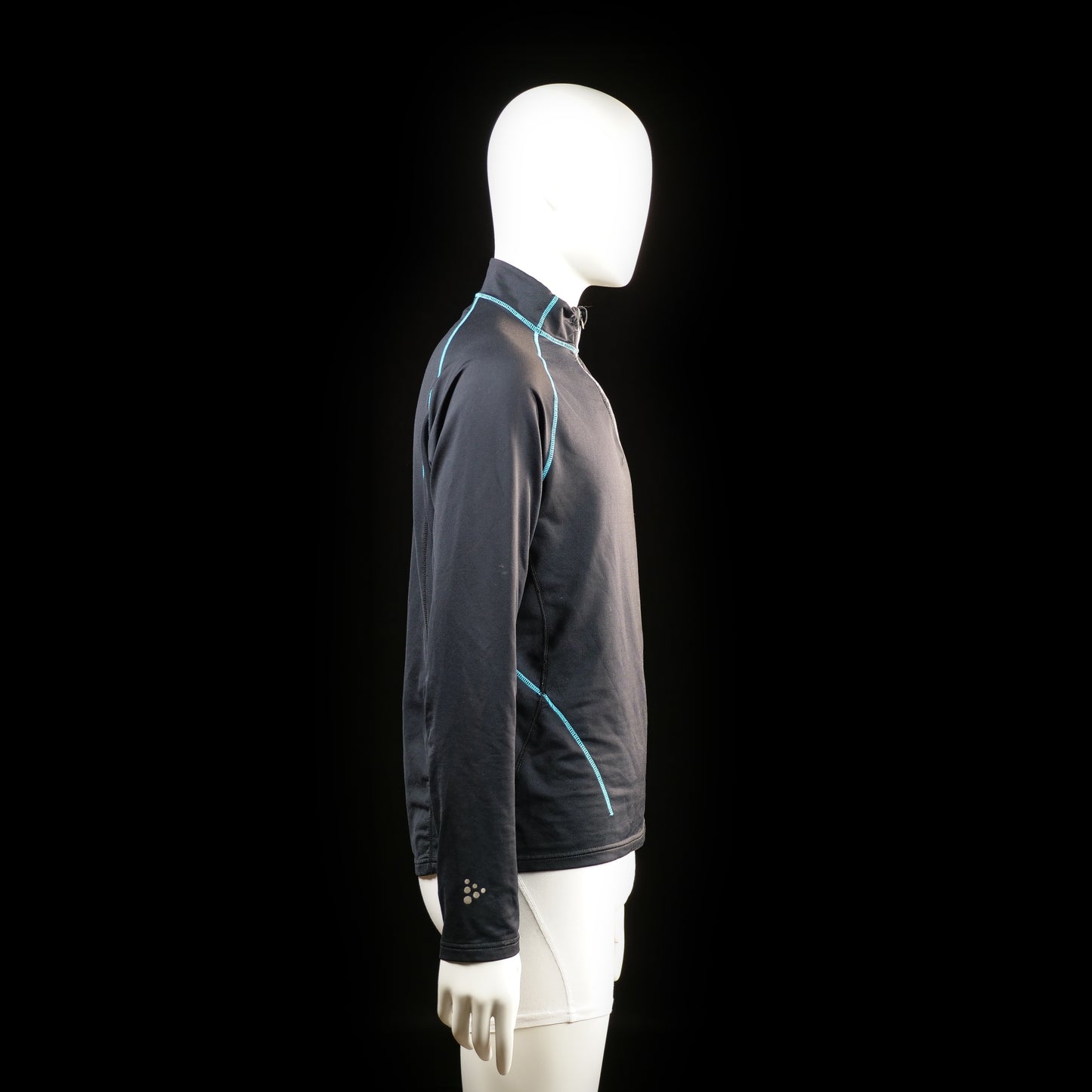 Sports top - Black & Light Blue - Size M