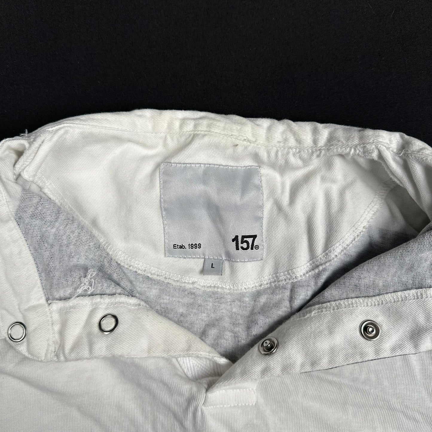 Shirt - White & Navy - Size L