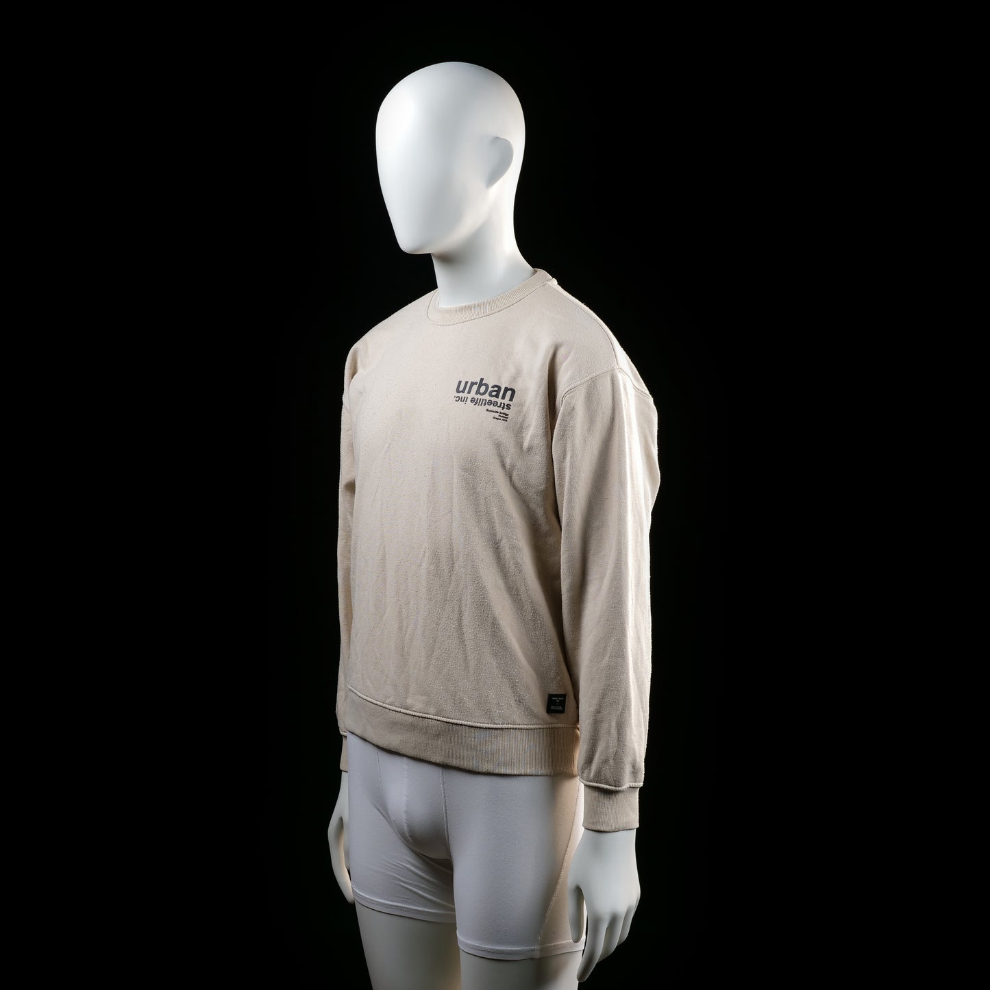 Sweatshirt - Beige & Black - Size 160