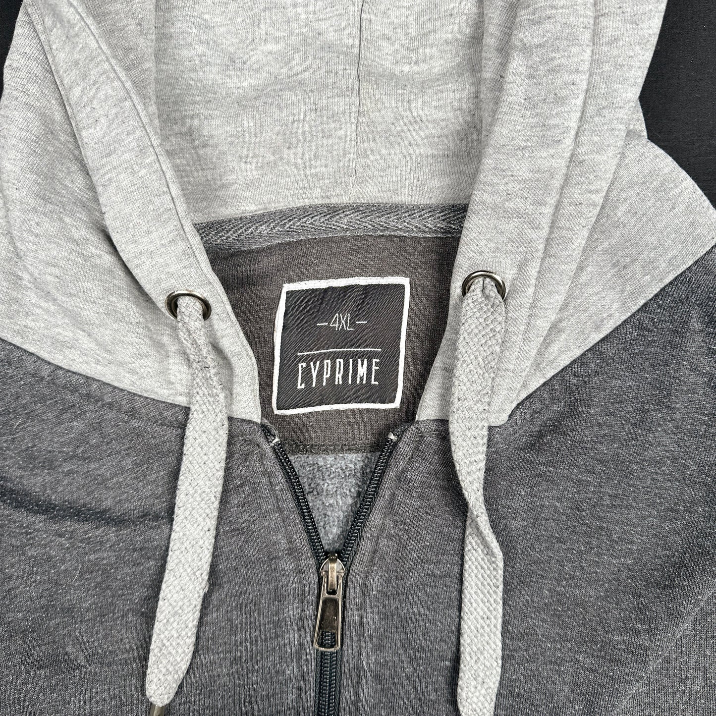 Hoodie - Light Gray & Black - Size 4XL