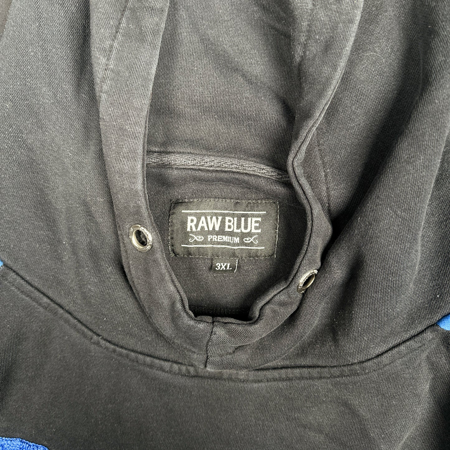 Hoodie - Black & Royal Blue - Size 3XL