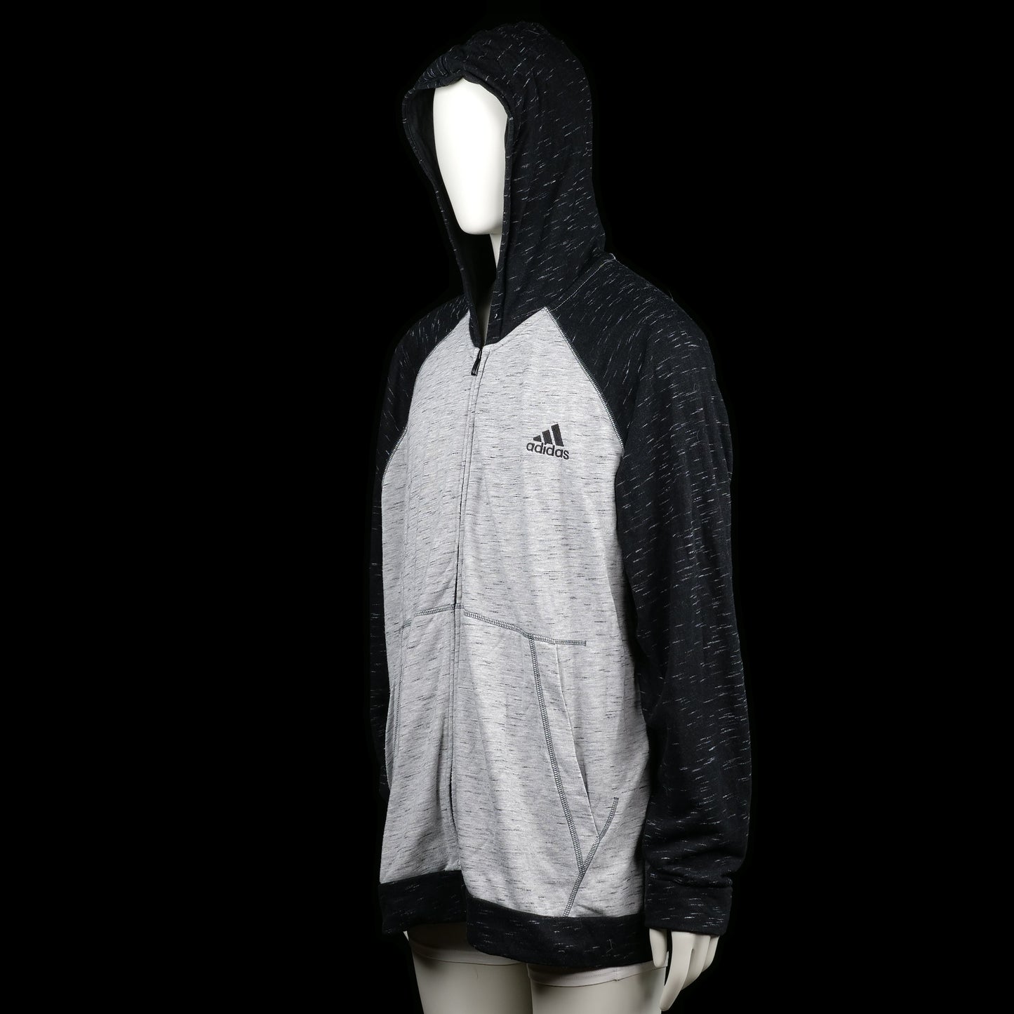 Hoodie - Light Gray & Black - Size 2XL