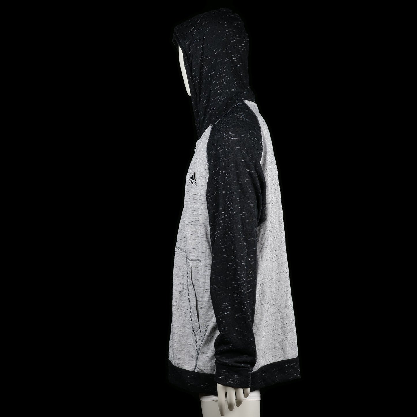 Hoodie - Light Gray & Black - Size 2XL