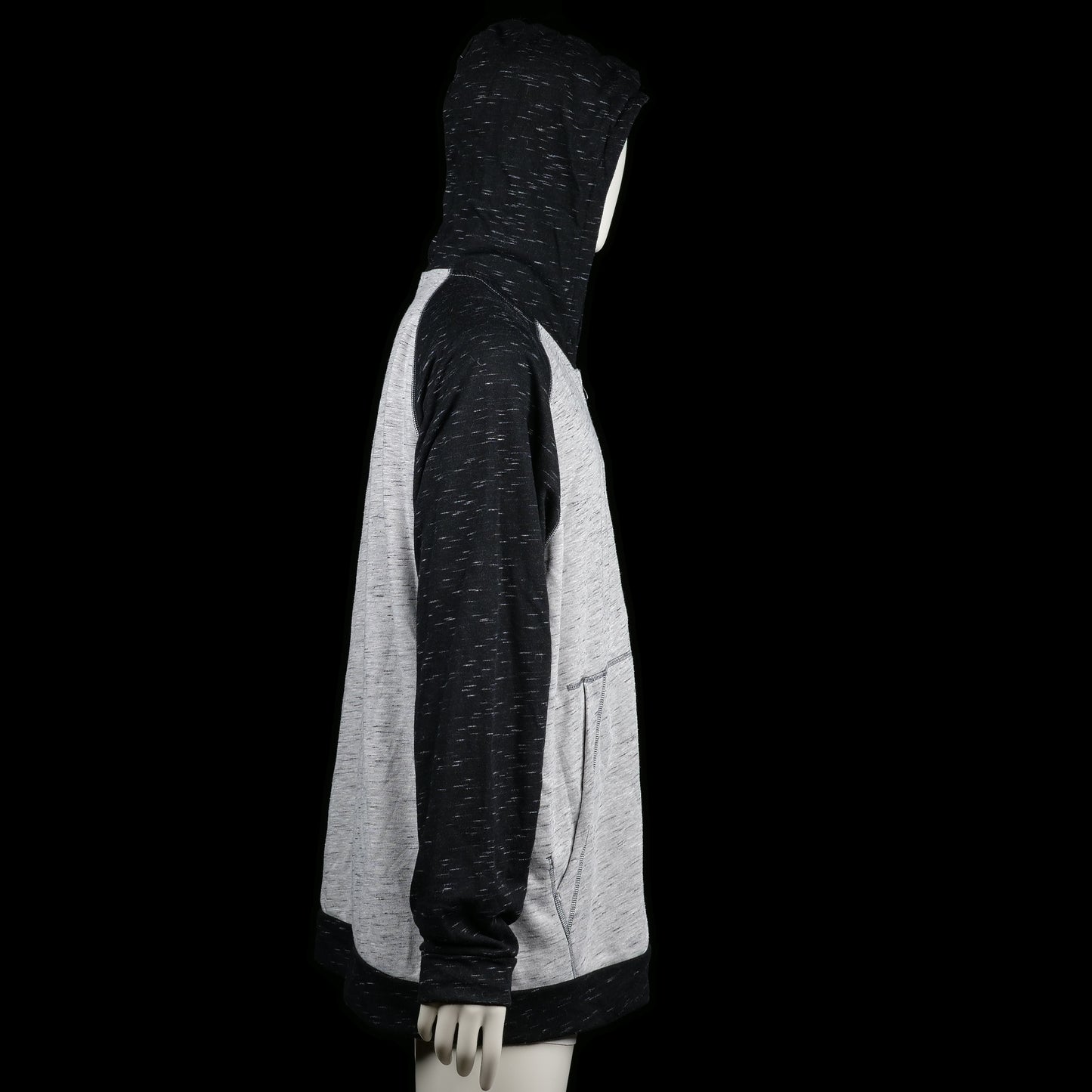 Hoodie - Light Gray & Black - Size 2XL