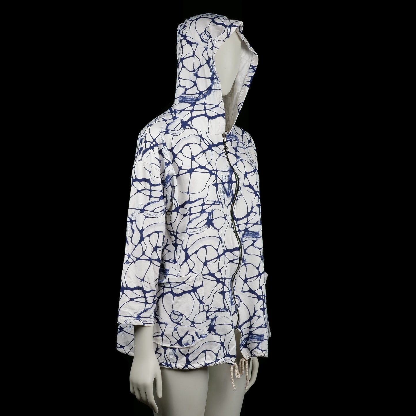 Hoodie - White & Navy - Size XXL